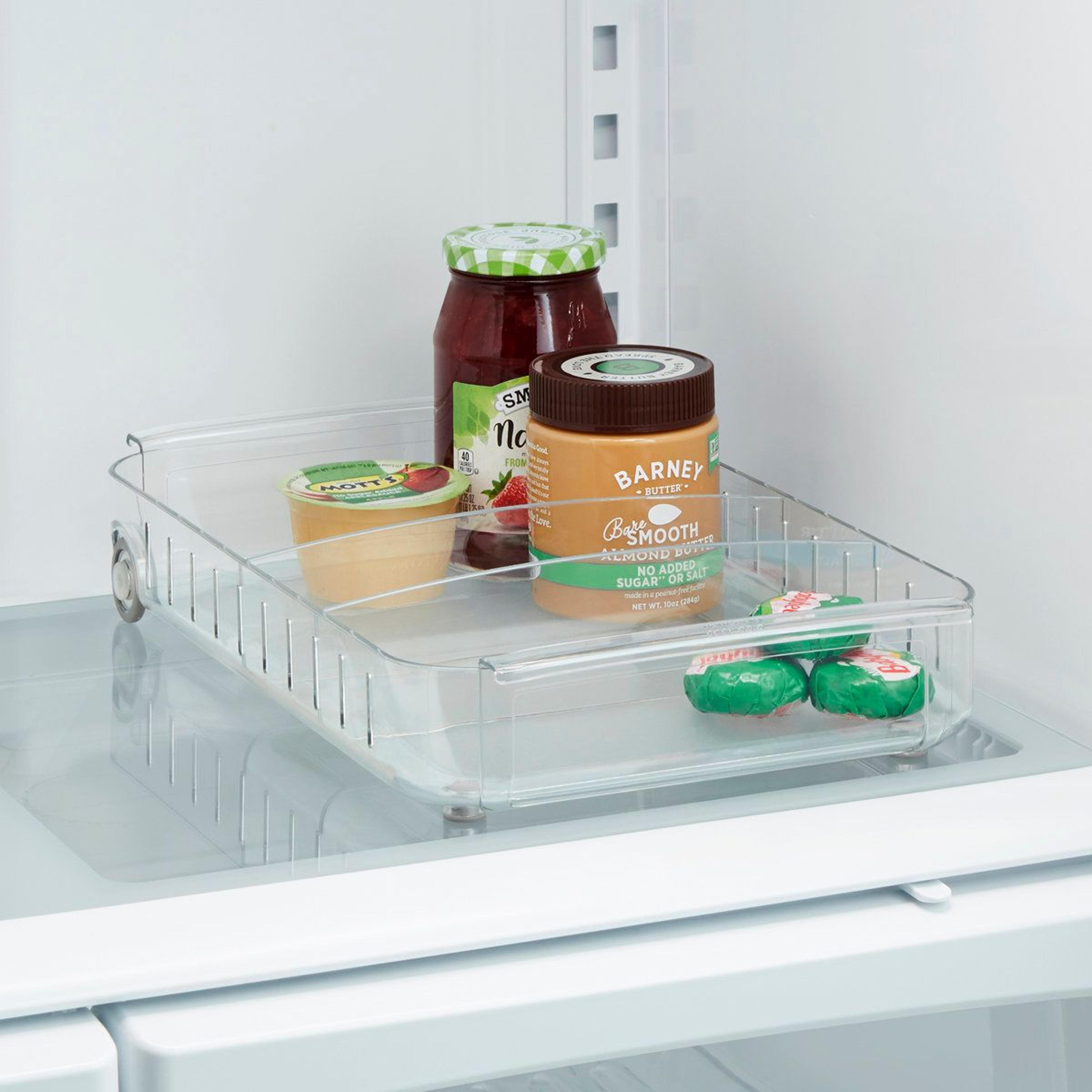 RollOut Rolling Fridge Caddy Adjustable Fridge Organizer  Refrigerator Storage Bin 9 X 15 3