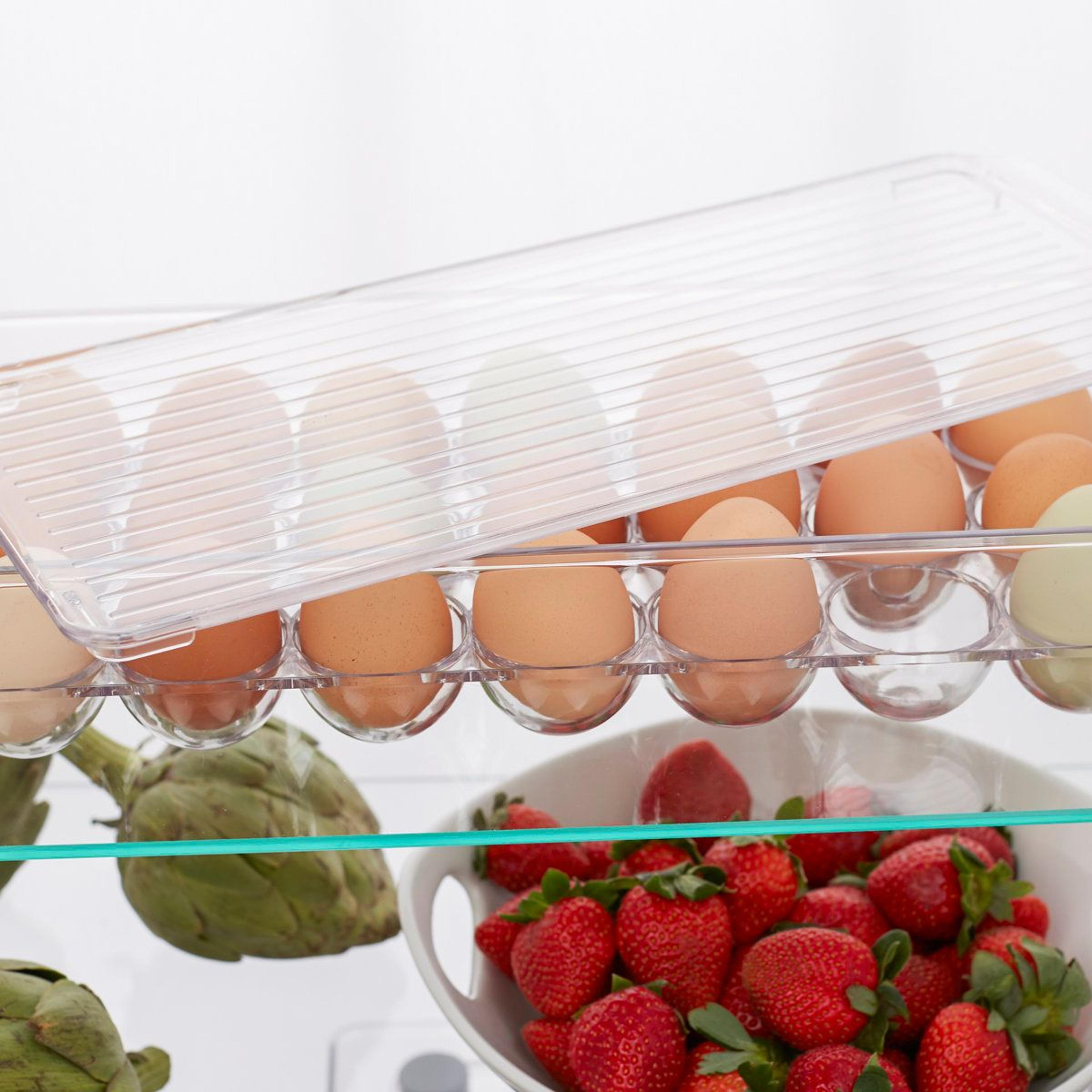 Clear Fridge Egg Storage Organizer With Front Handle 1