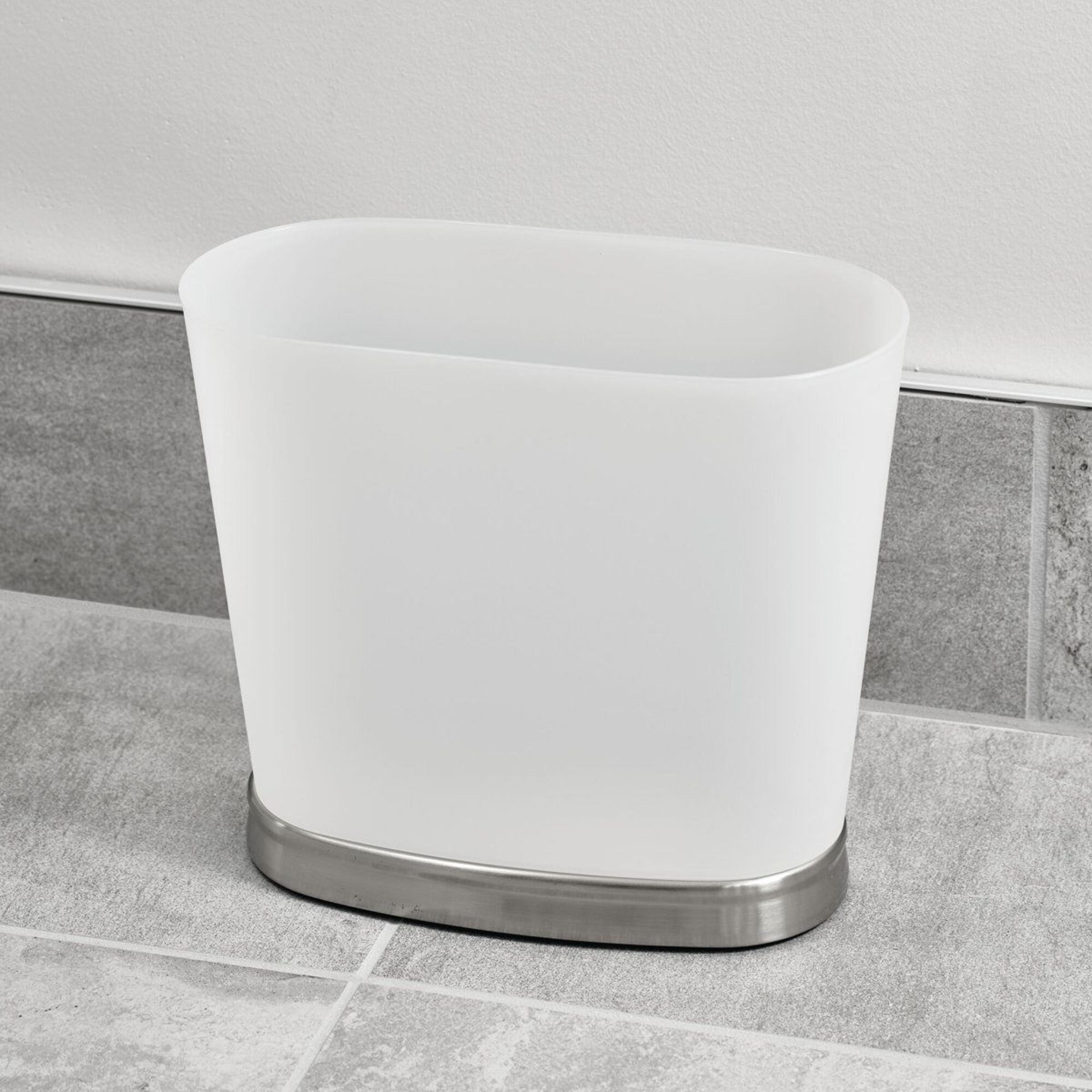 Gina Compact Small Bathroom Trash Can Modern Oval Waste Bin For Office And Home 1