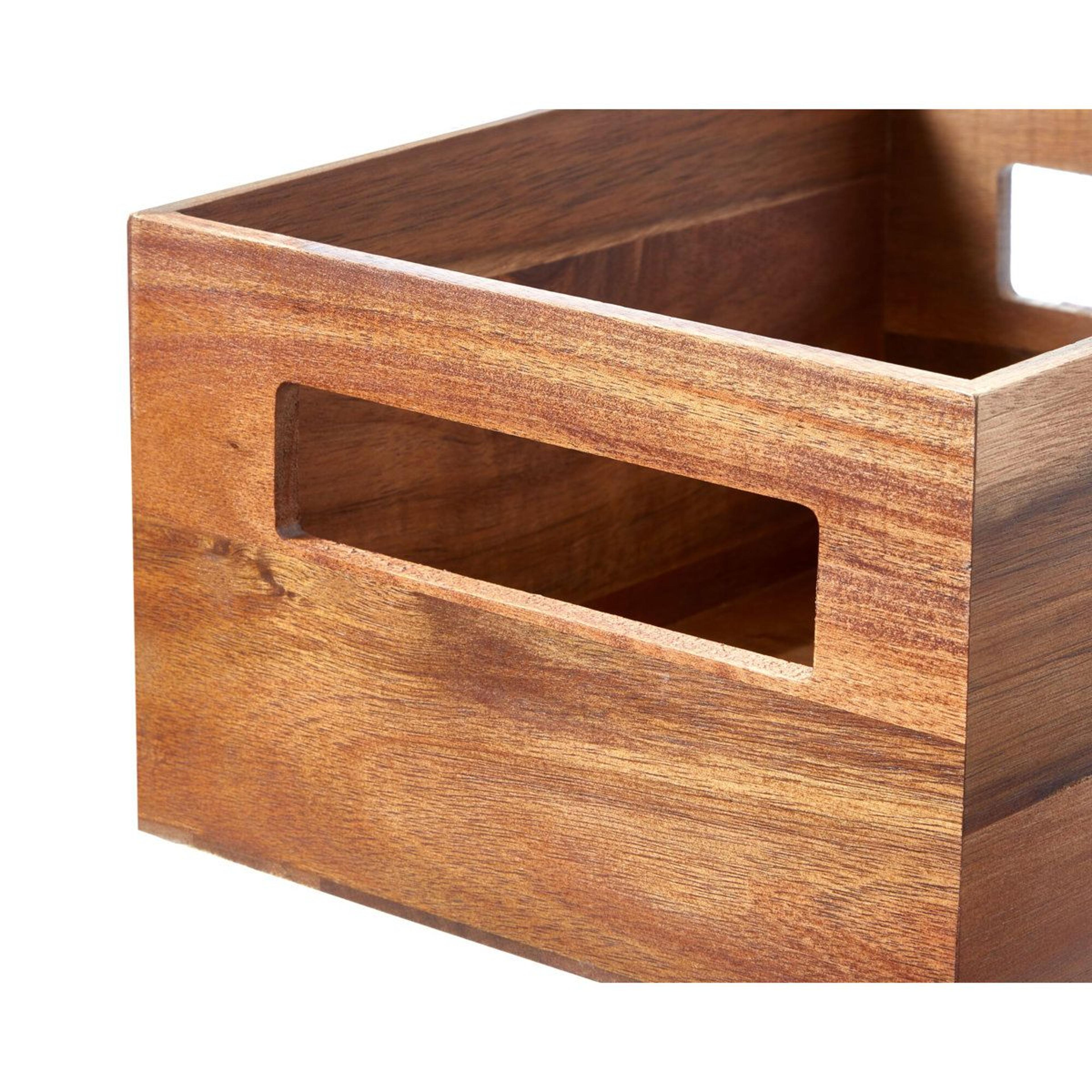 Acacia Wood Pantry Bin Kitchen Organization Storage With Handles 1