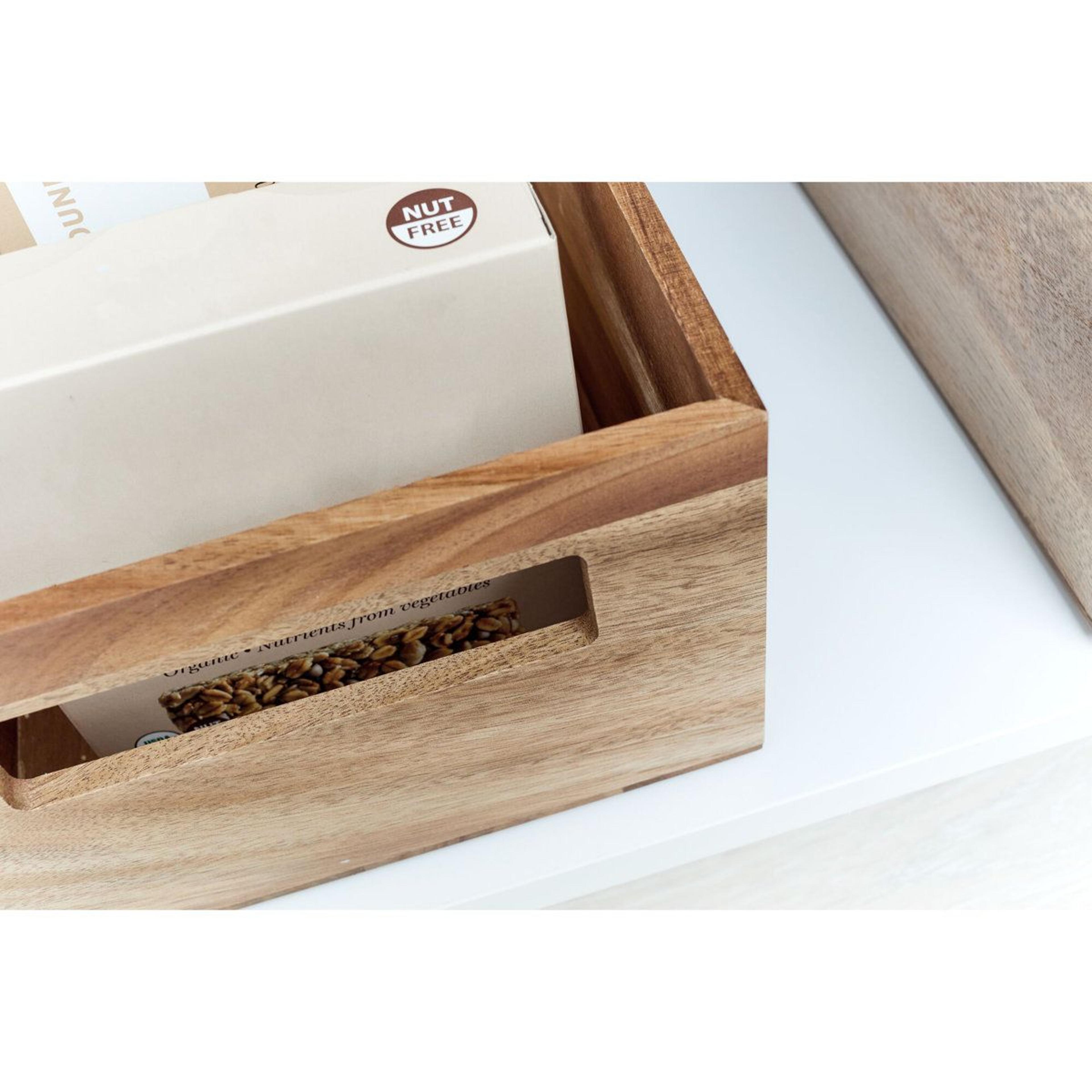 Acacia Wood Pantry Bin Kitchen Organization Storage With Handles 3