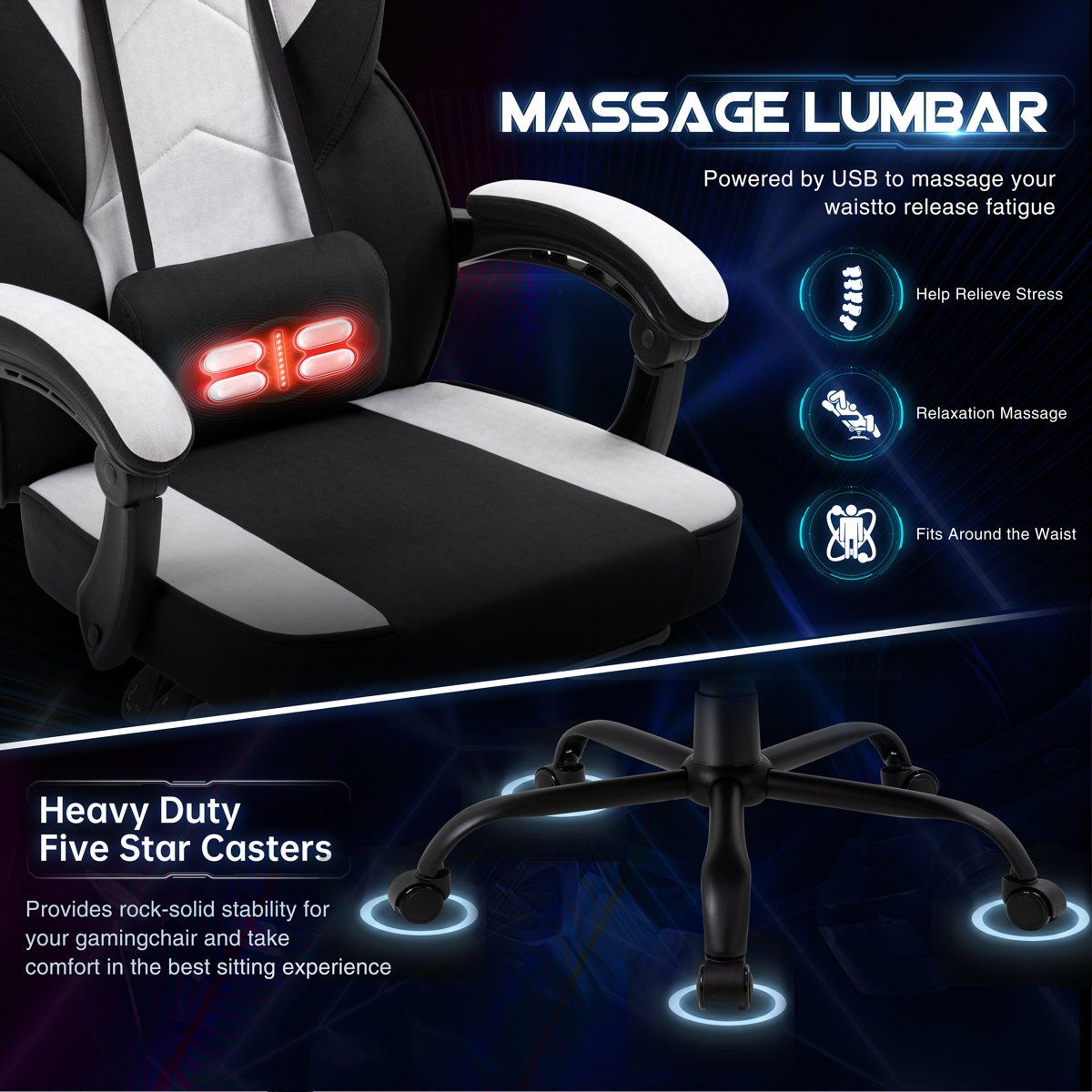 Ergonomic Gaming Chair With Footrest And Lumbar Support 3