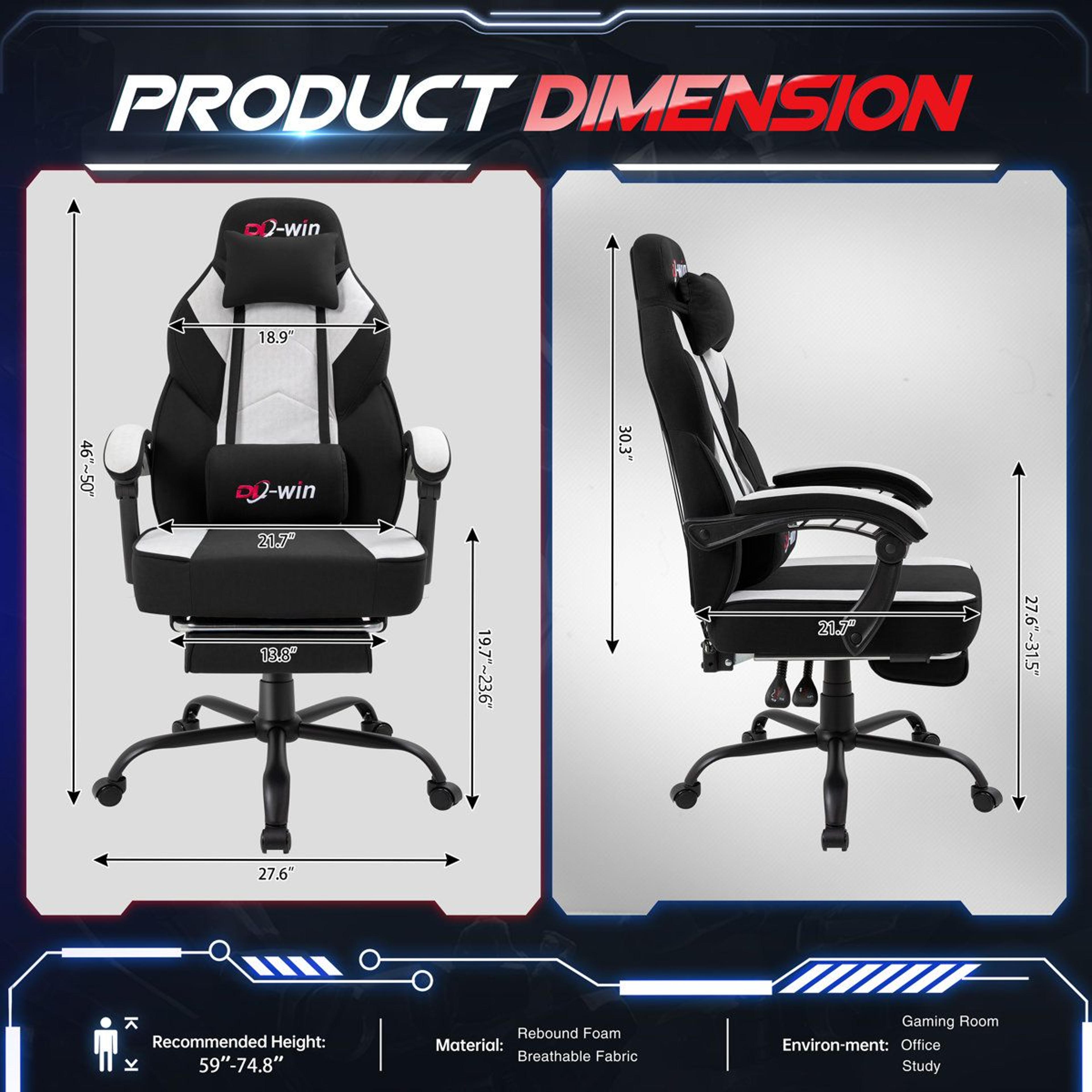 Ergonomic Gaming Chair With Footrest And Lumbar Support 2