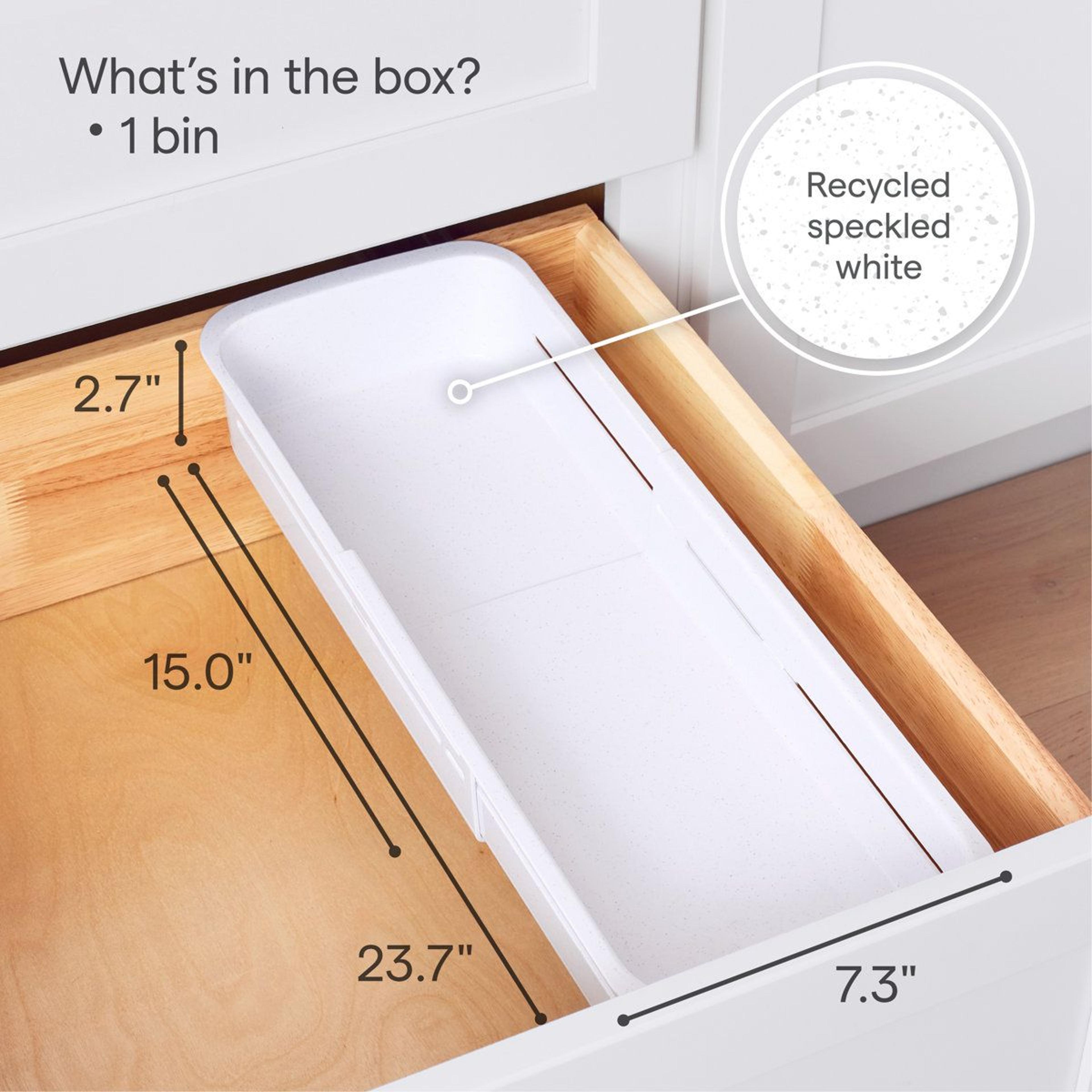 Sliding Drawer Bin Expandable Kitchen Storage Organizer For Deep Drawers 4