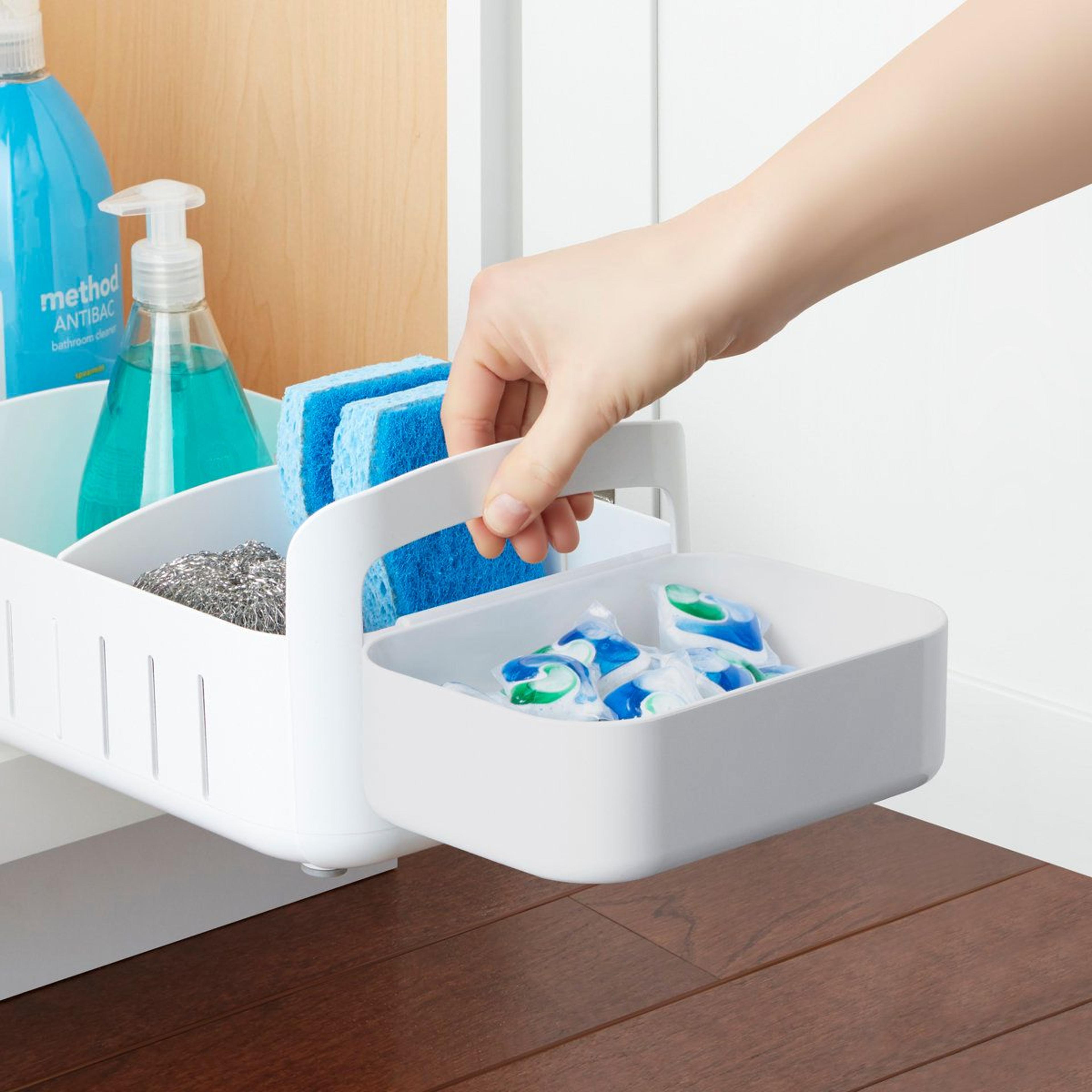 8Inch Rolling Under Sink Organizer Bin With Adjustable Dividers 4