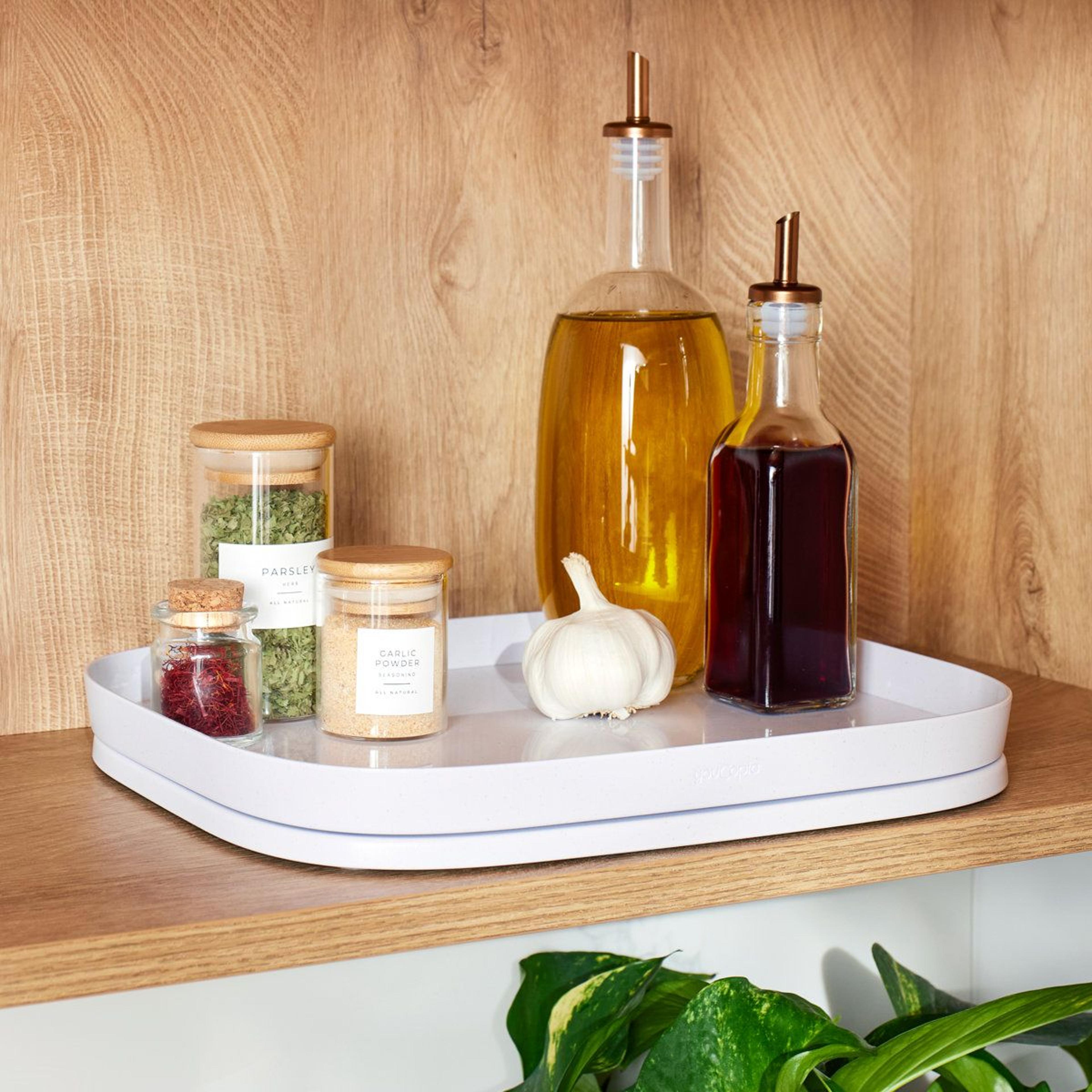 MagicTrack Rectangle Turntable Efficient Cabinet Organizer And Pantry Lazy Susan 4