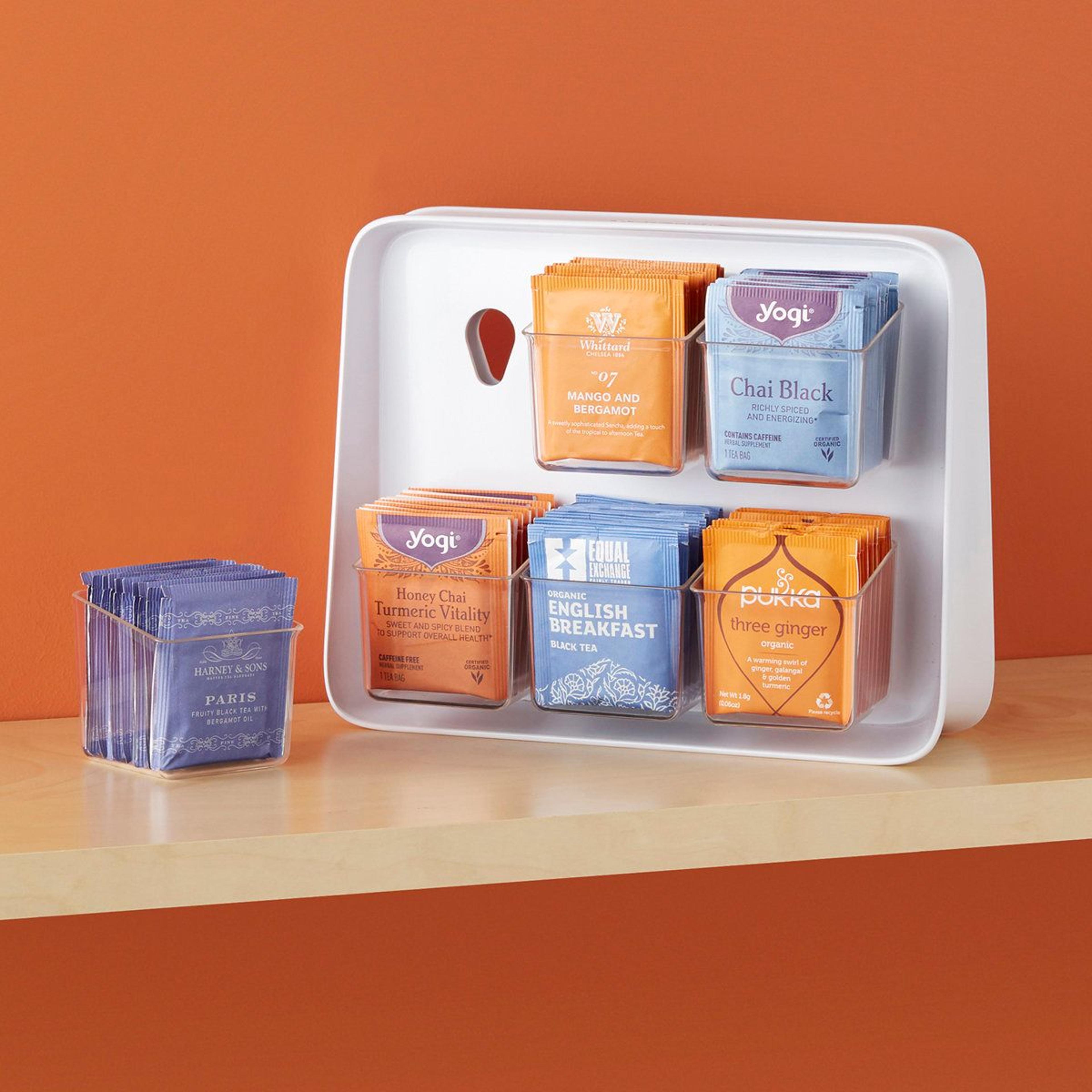teastand 120-bag cabinet tea bag organizer and portable caddy