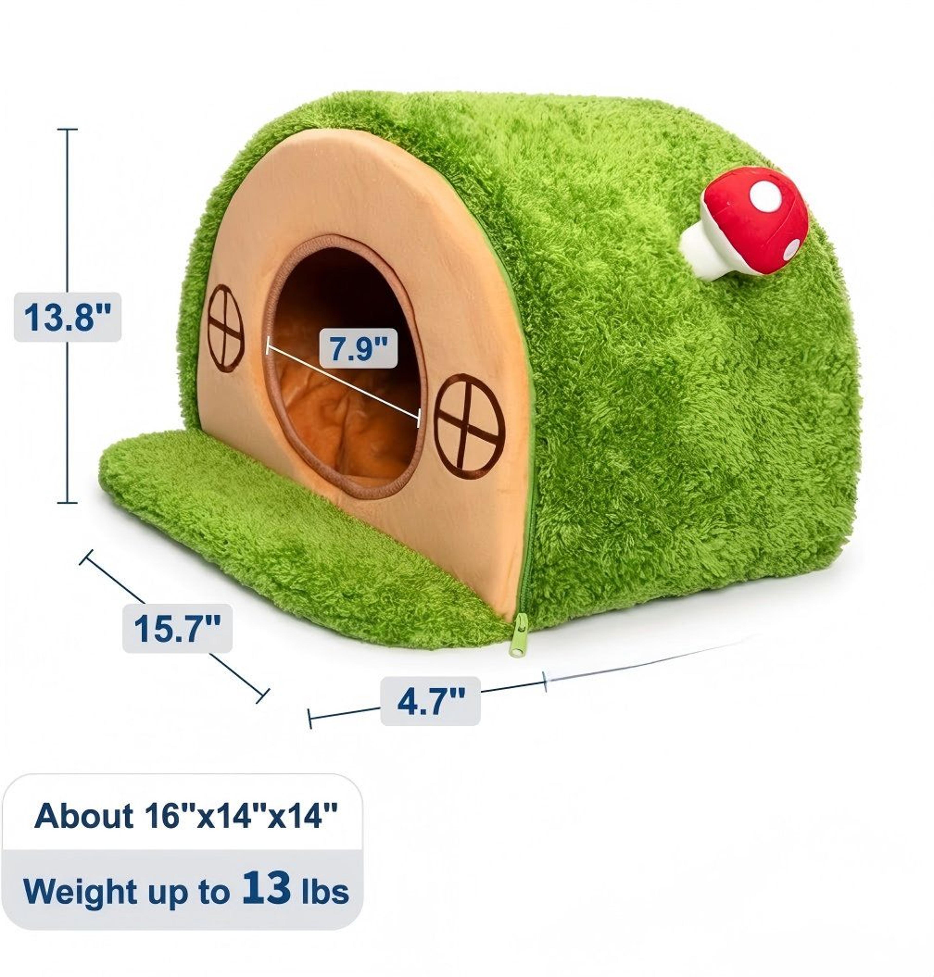 Cozy Tree Hole Cat Cave Bed With Washable Cushion For Small Pets 2
