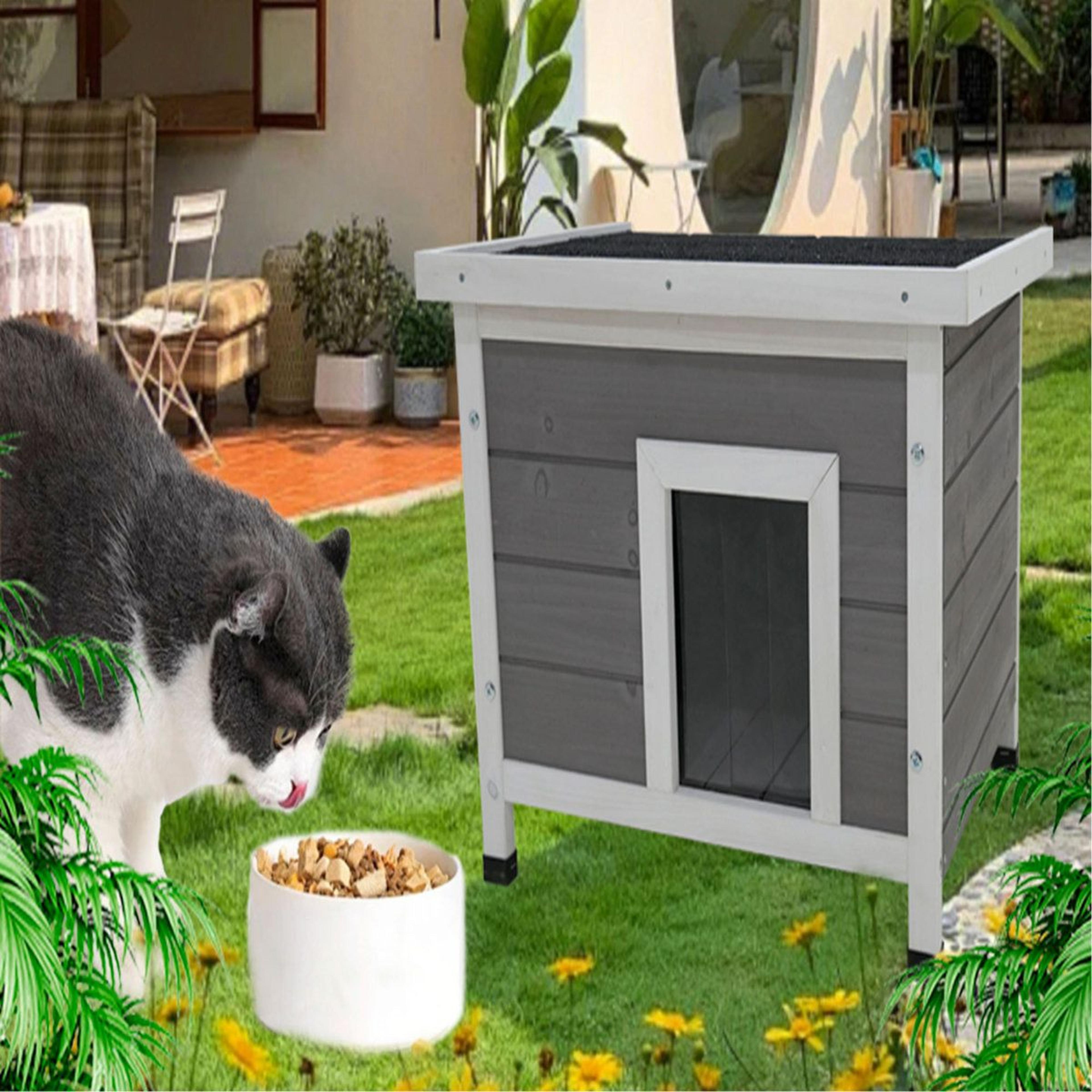 Weatherproof Outdoor Cat House And Feral Kitty Shelter With Asphalt Roof 2
