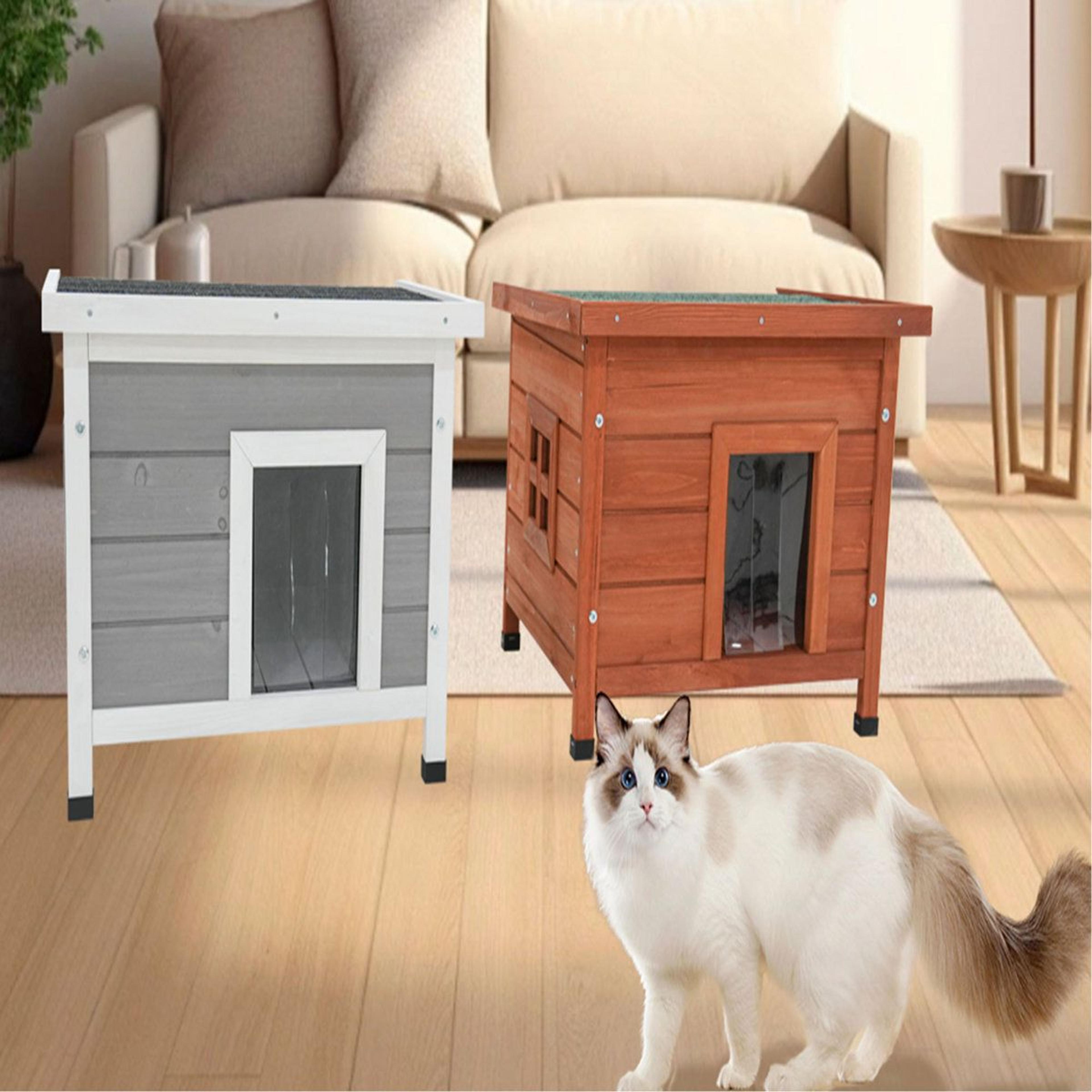 Weatherproof Outdoor Cat House And Feral Kitty Shelter With Asphalt Roof 3
