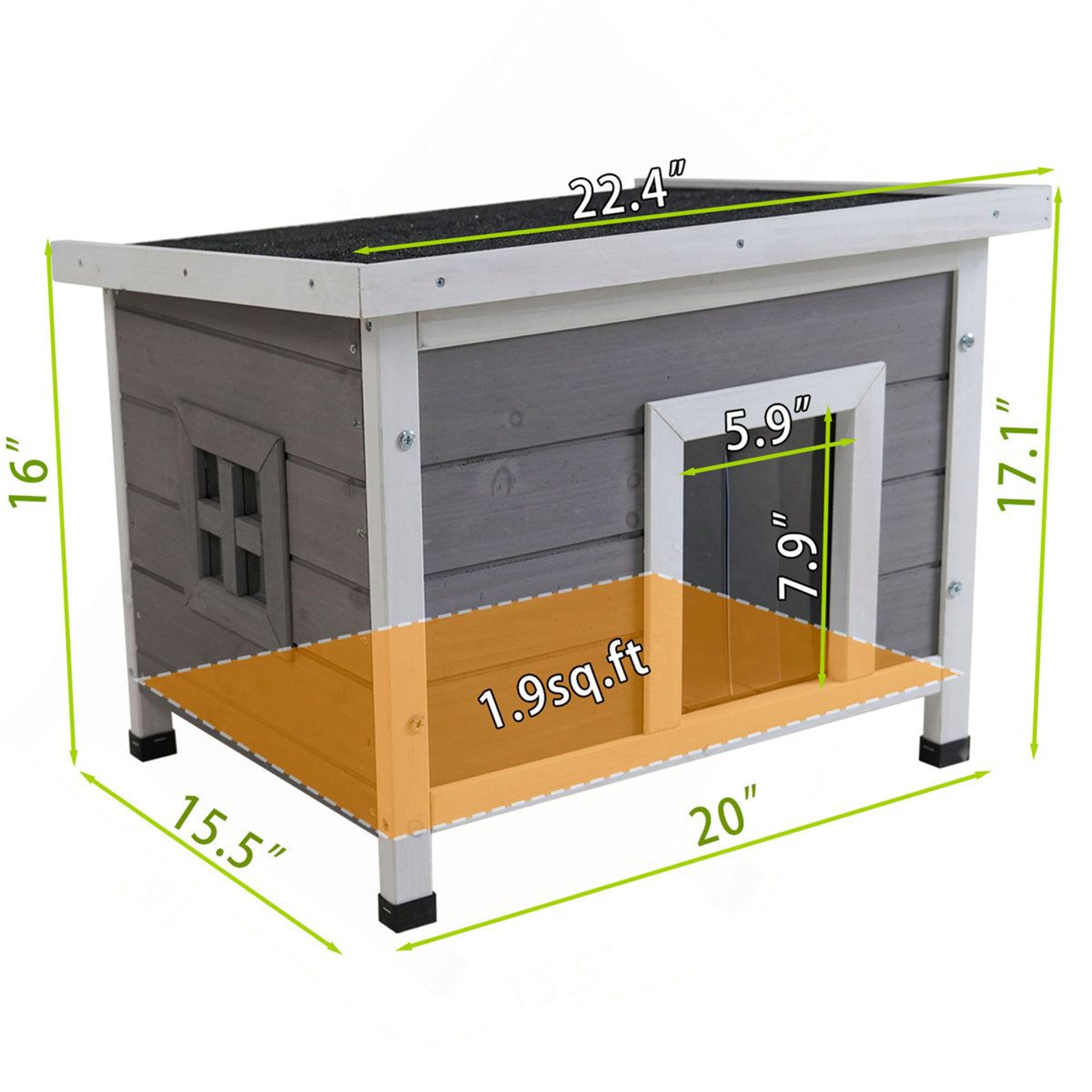 Weatherproof Outdoor Cat House And Feral Kitty Shelter With Asphalt Roof 11