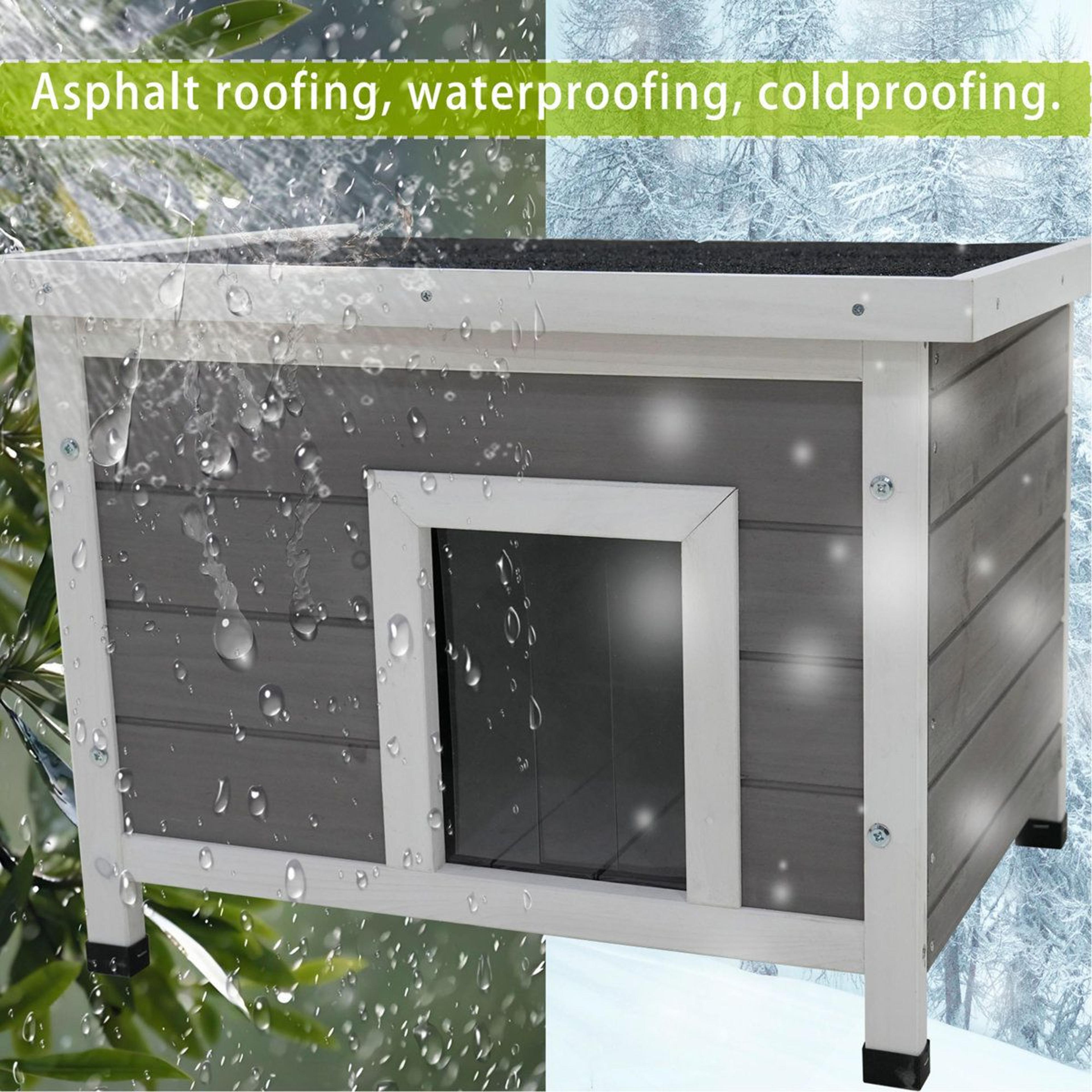Weatherproof Outdoor Cat House And Feral Kitty Shelter With Asphalt Roof 4