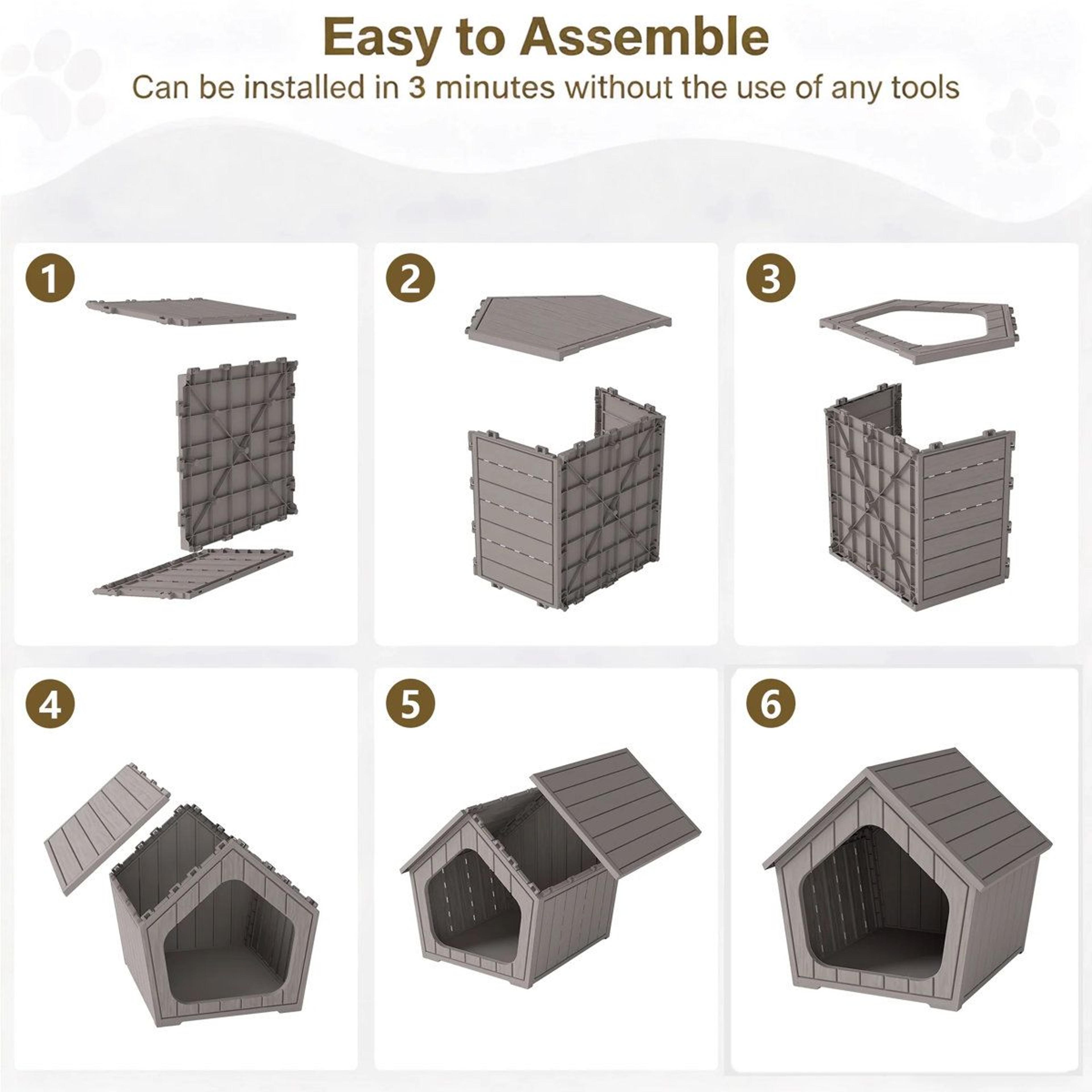 Modern Weatherproof HDPE Small Dog House And Outdoor Cat Shelter 1