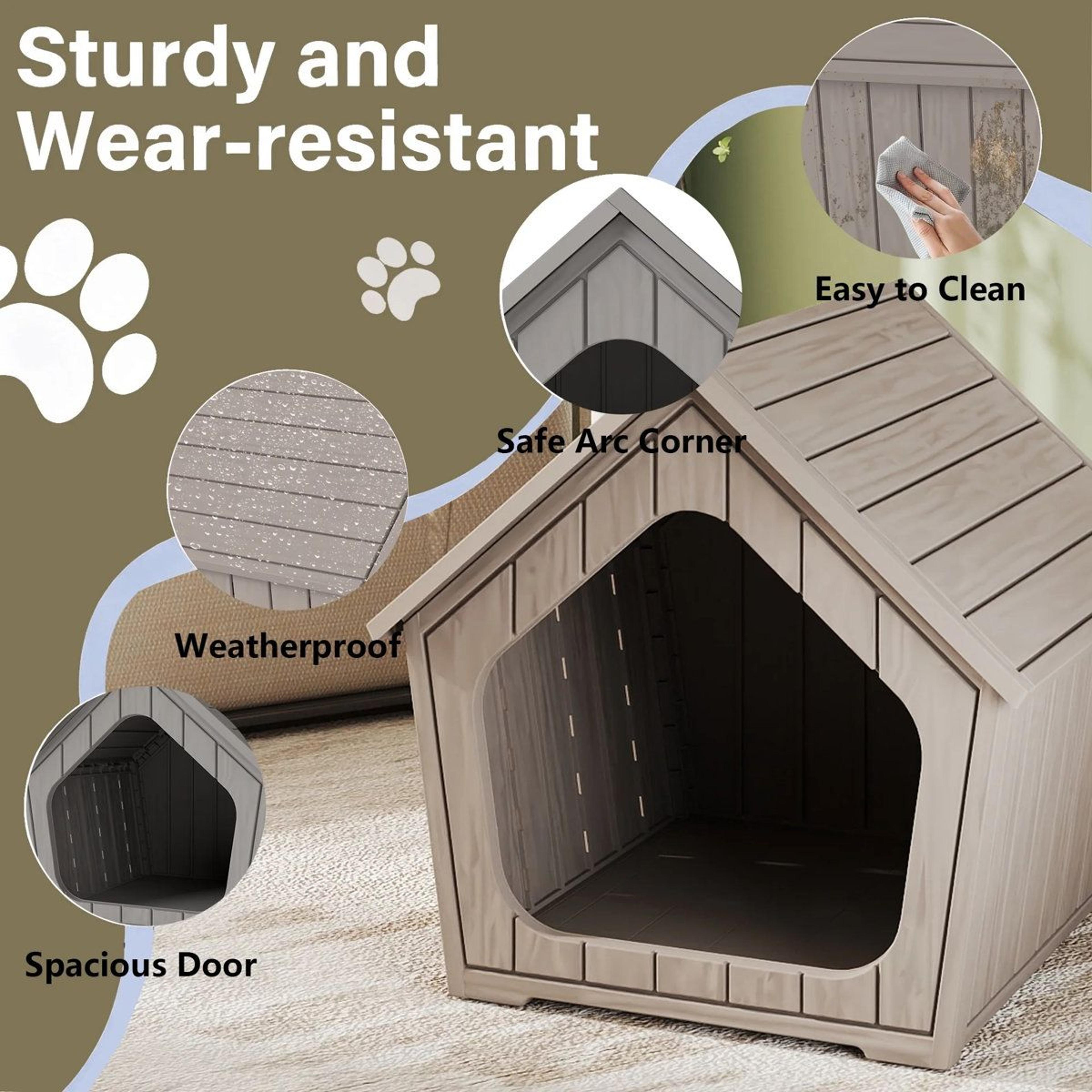Modern Weatherproof HDPE Small Dog House And Outdoor Cat Shelter 2