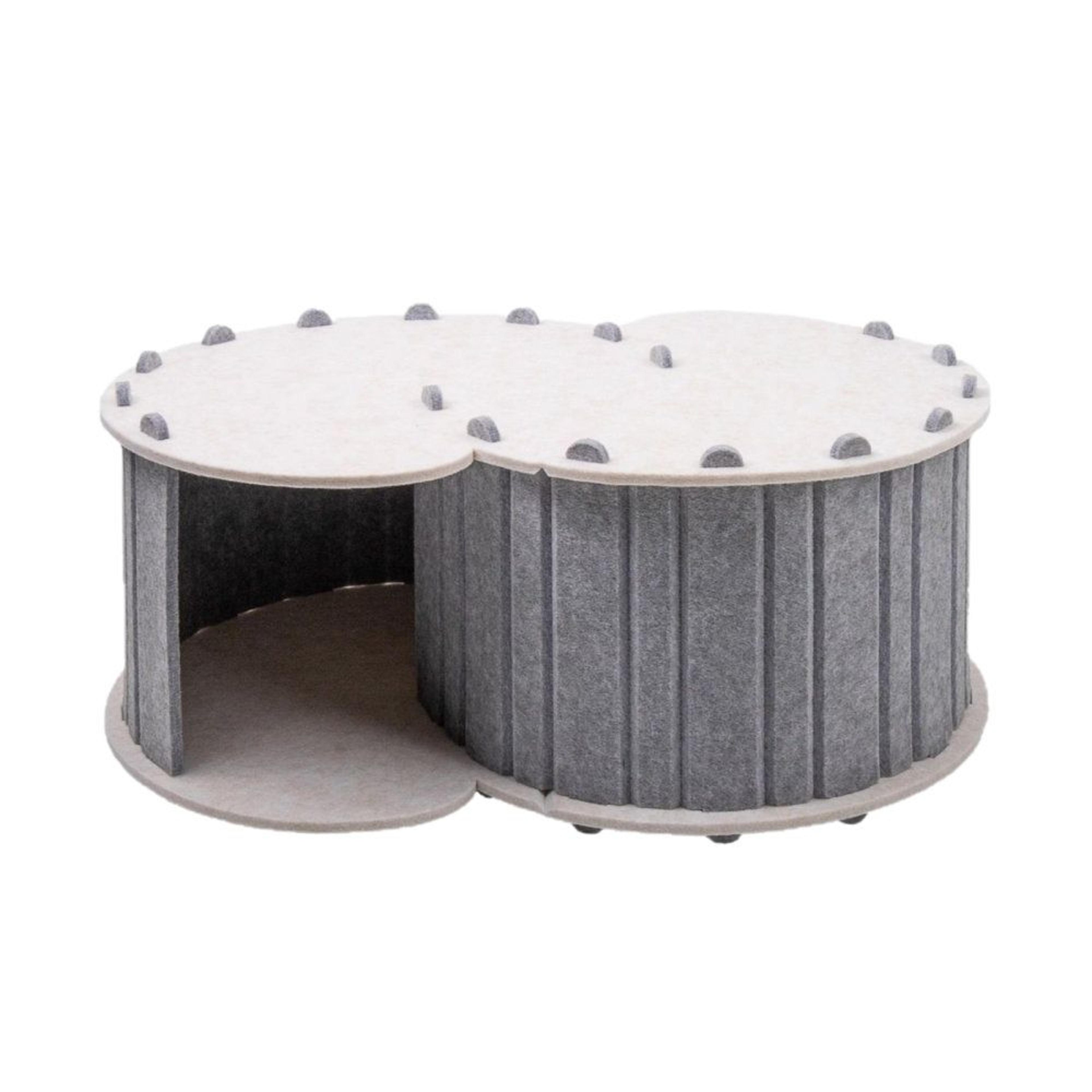 felt cat tunnel and indoor cat house – interactive cat hideaway & modern pet condo