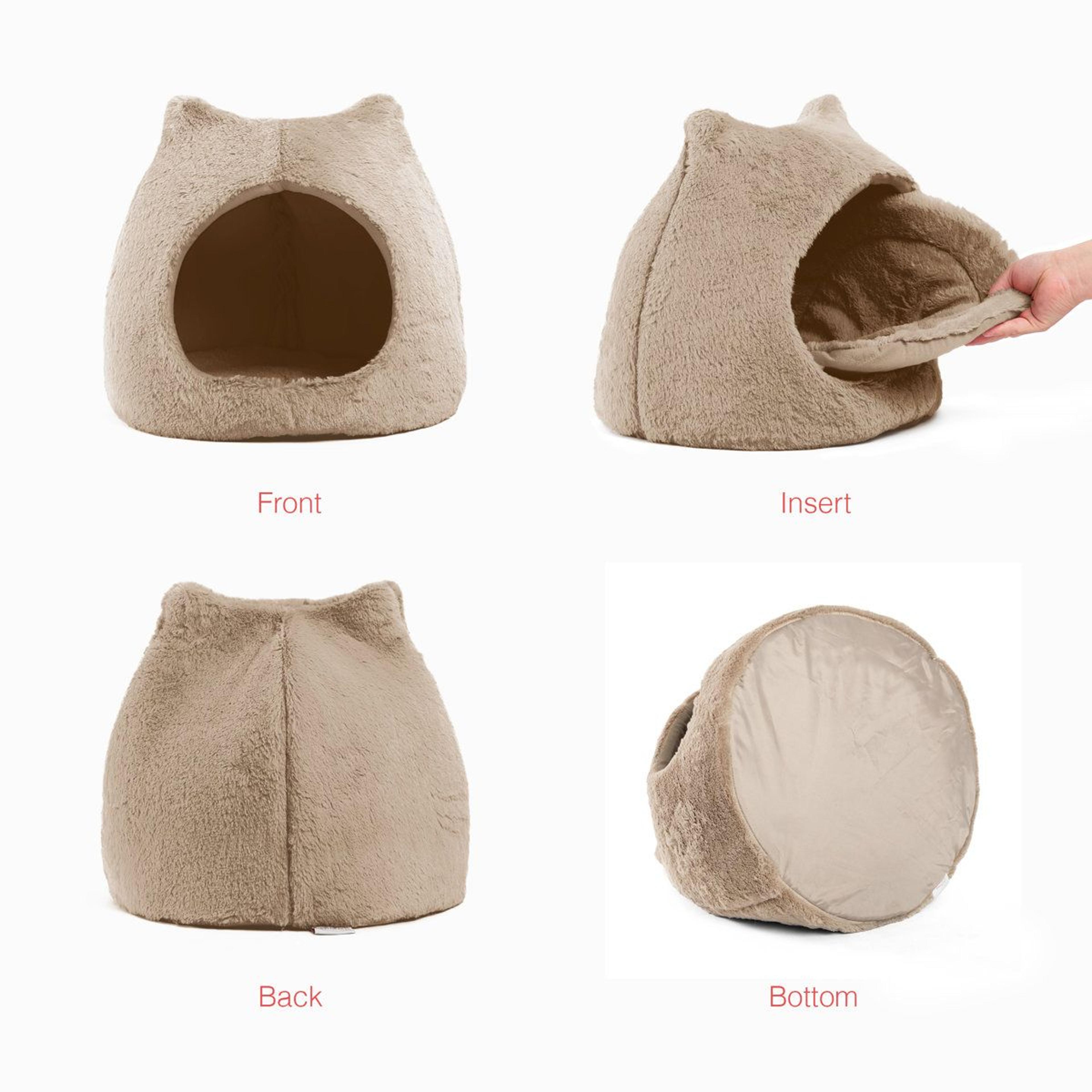 Fur Meow Hut Hooded Cat Hideaway Hut And Cozy Pet Bed 1