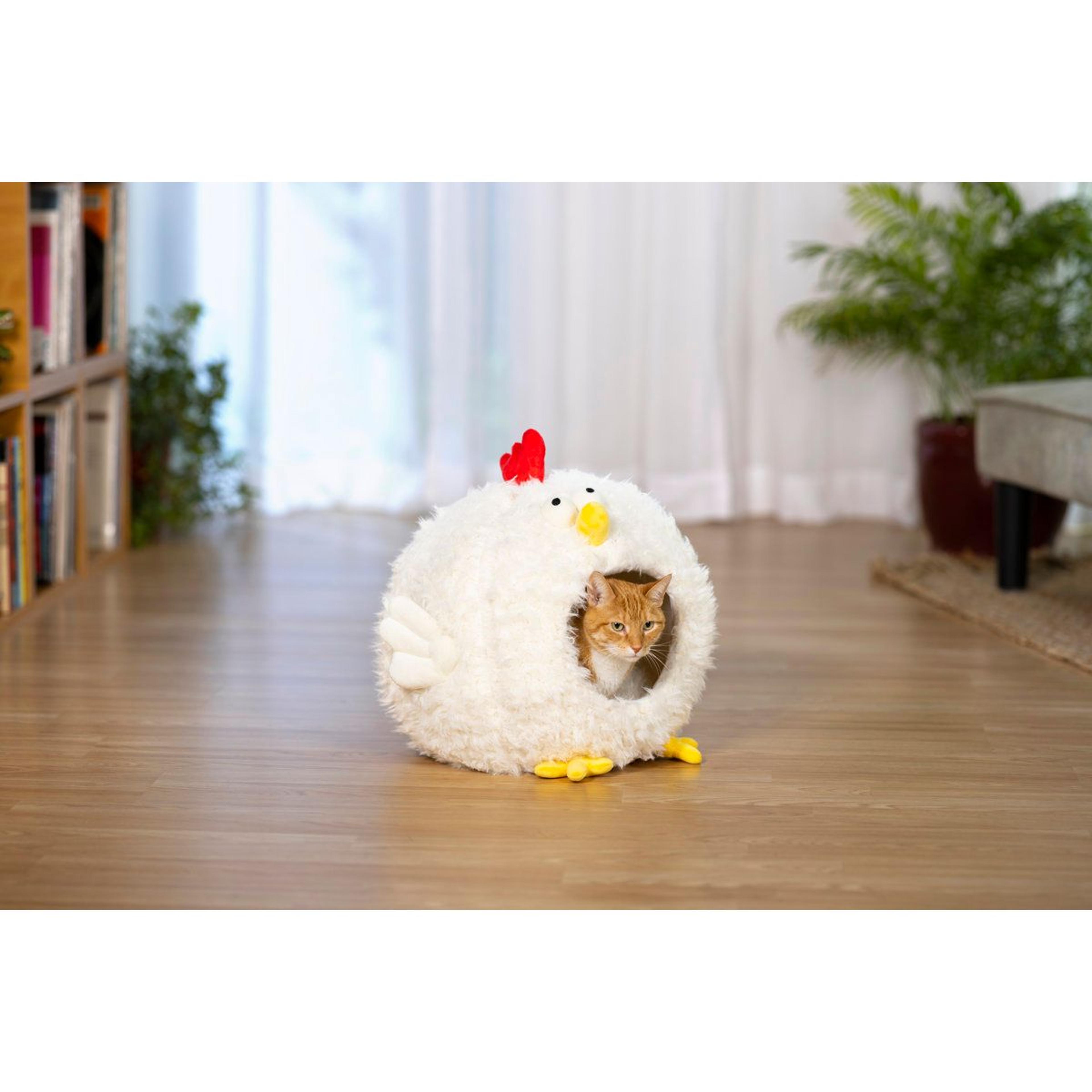 Comfy Chicken Plush Cat Bed Hideaway 5
