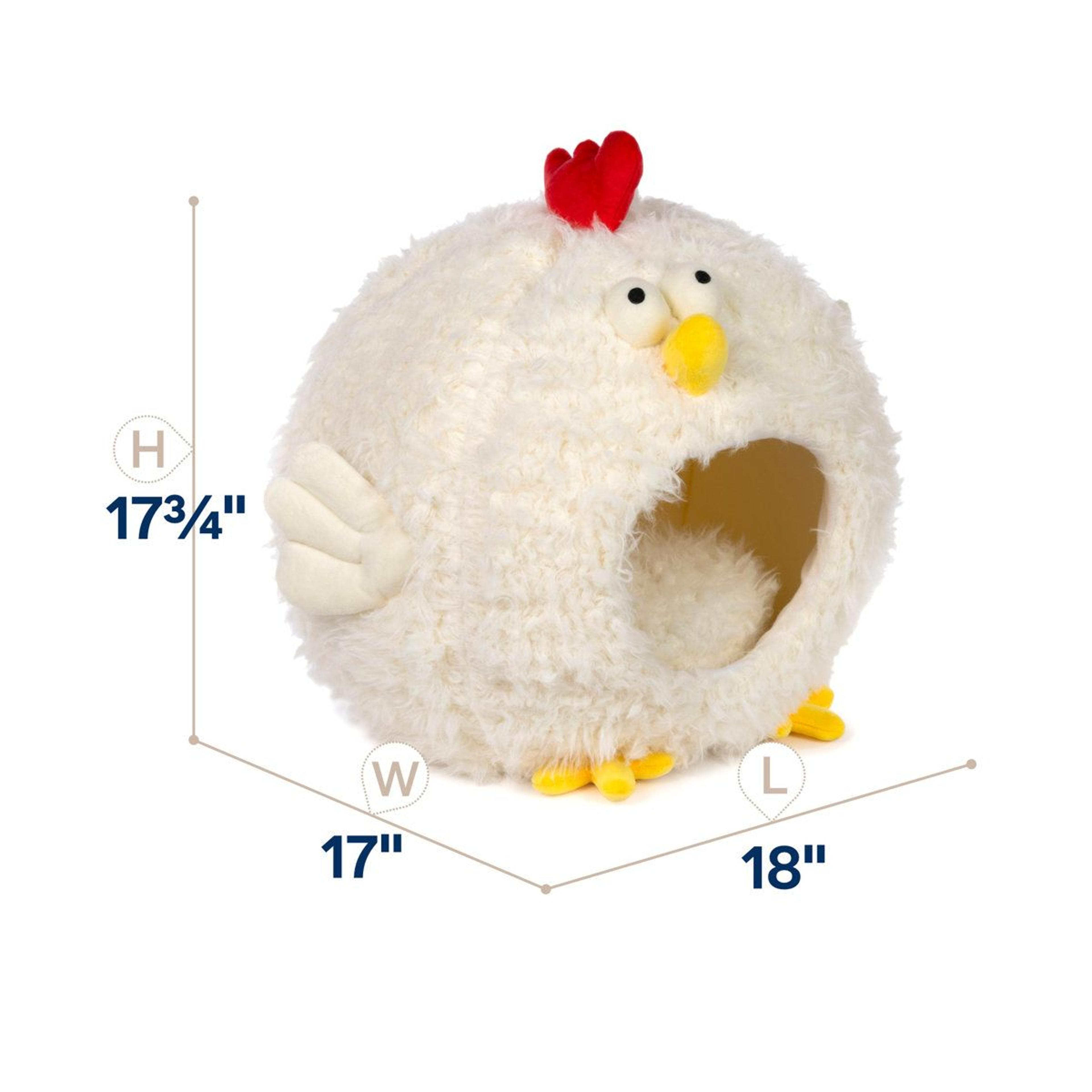 Comfy Chicken Plush Cat Bed Hideaway 6