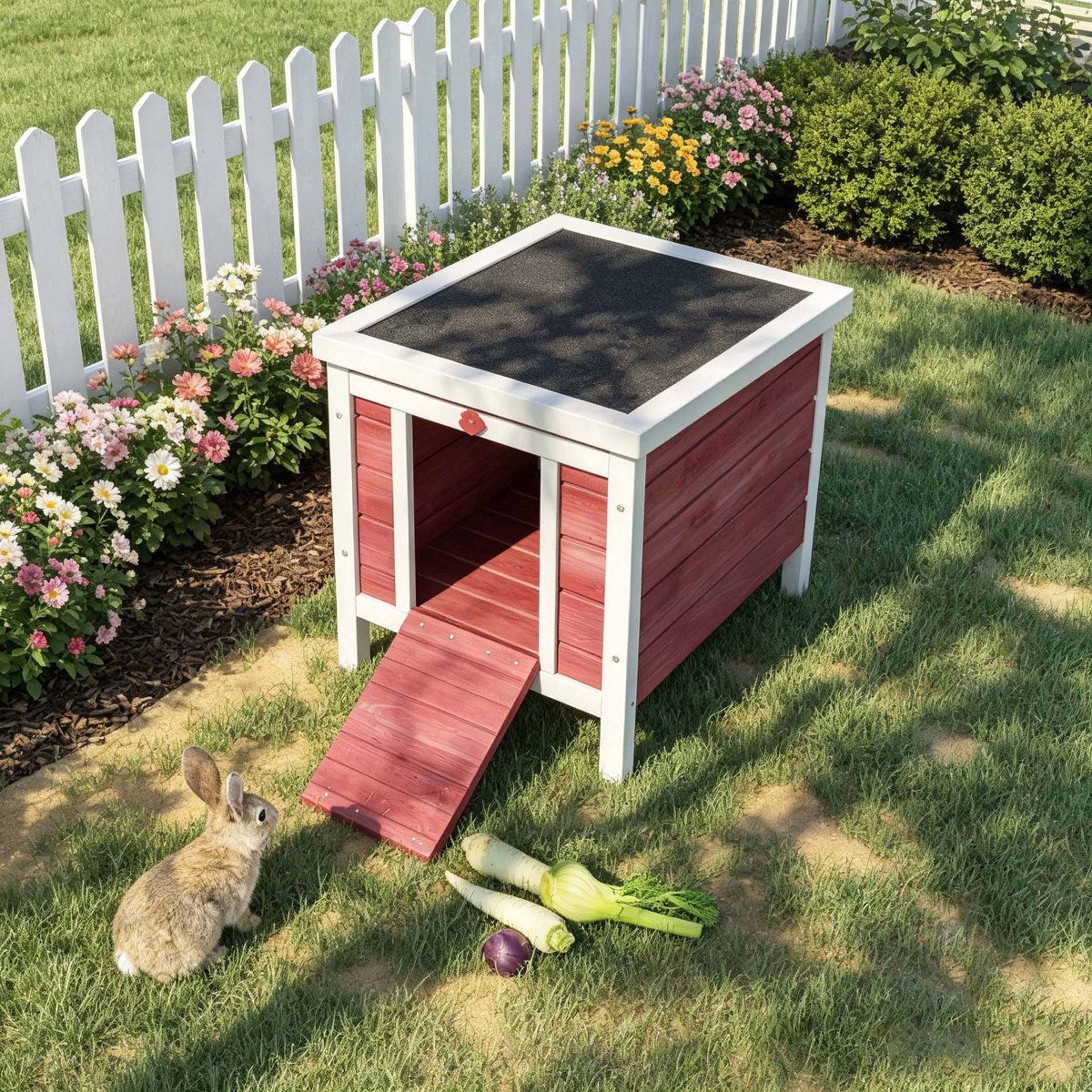 small wooden dog house weatherproof pet shelter and elevated rabbit hutch