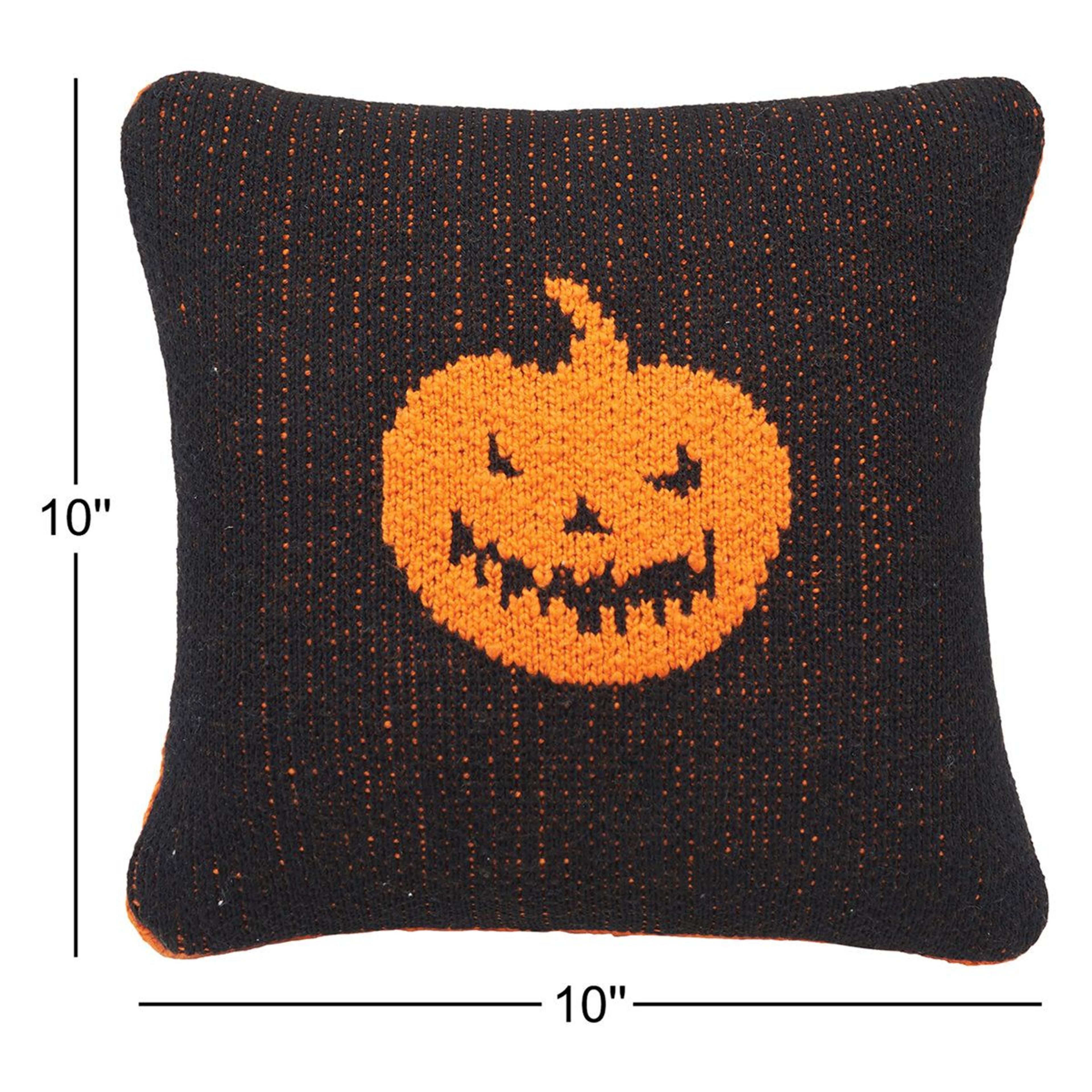 Lantern Reversible Knit Halloween Throw Pillow 1