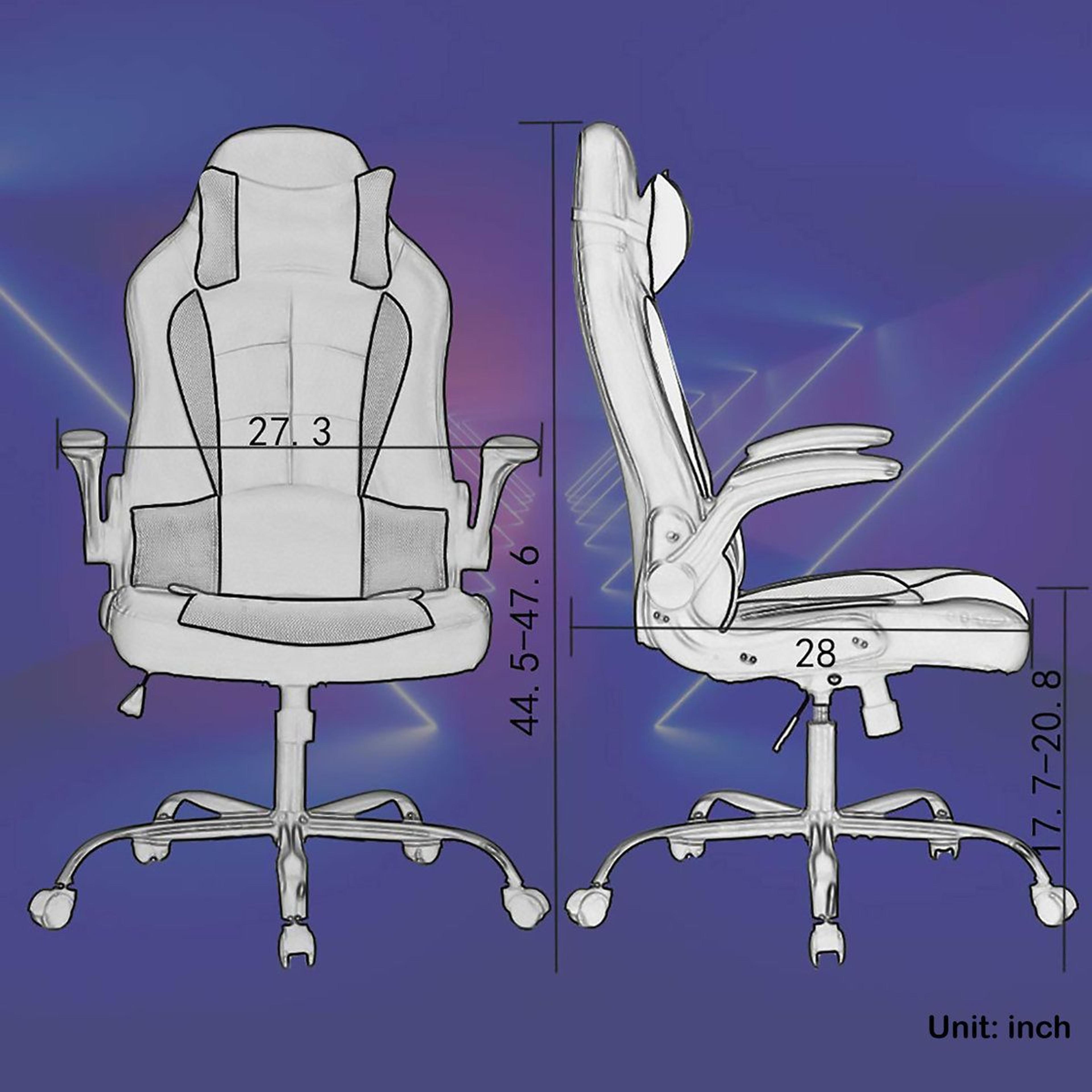 Ergonomic Massage Gaming Chair With Adjustable Padded Armrests And Lumbar Support 1