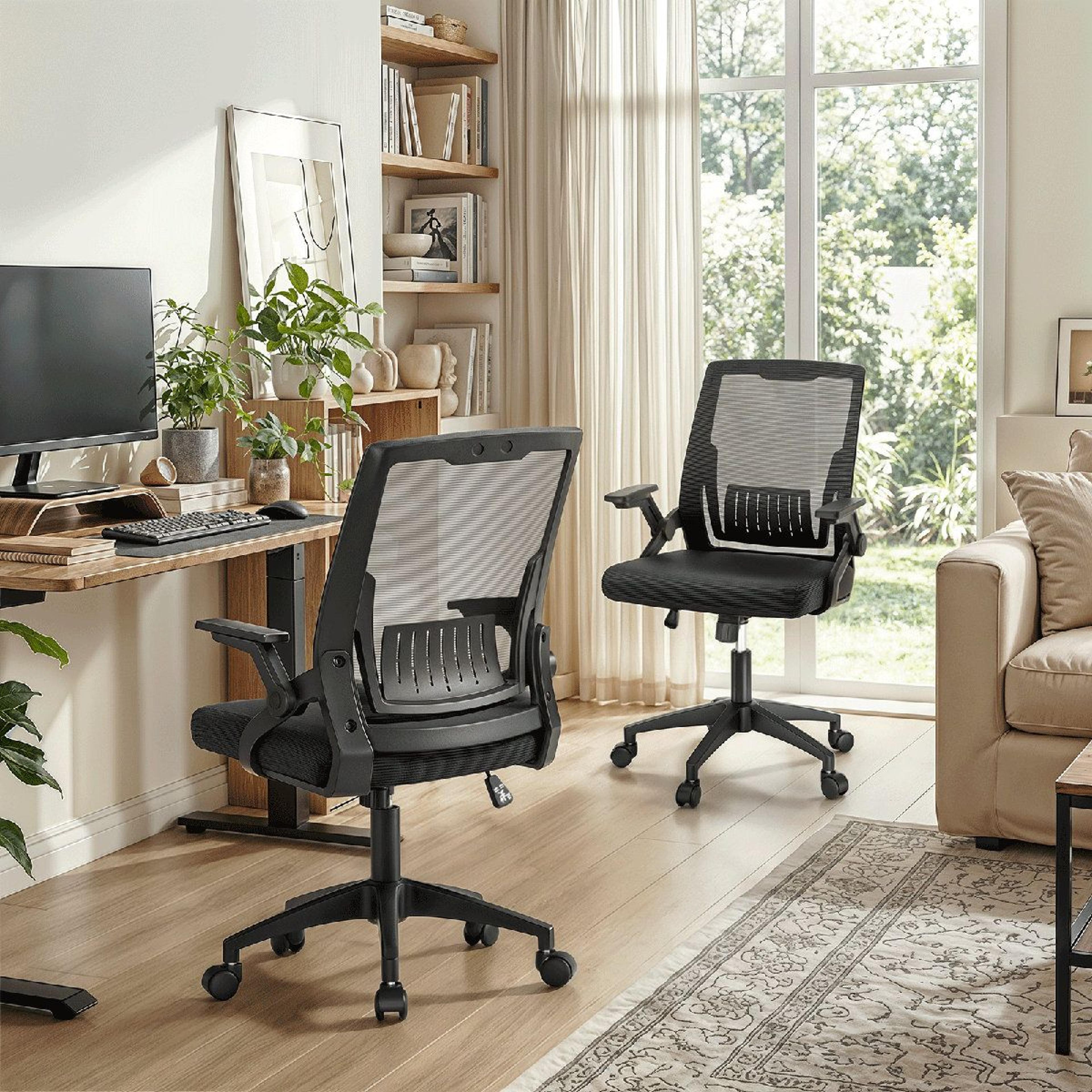 Ergonomic Mesh Office Chair With FlipUp Arms For Small Spaces 3