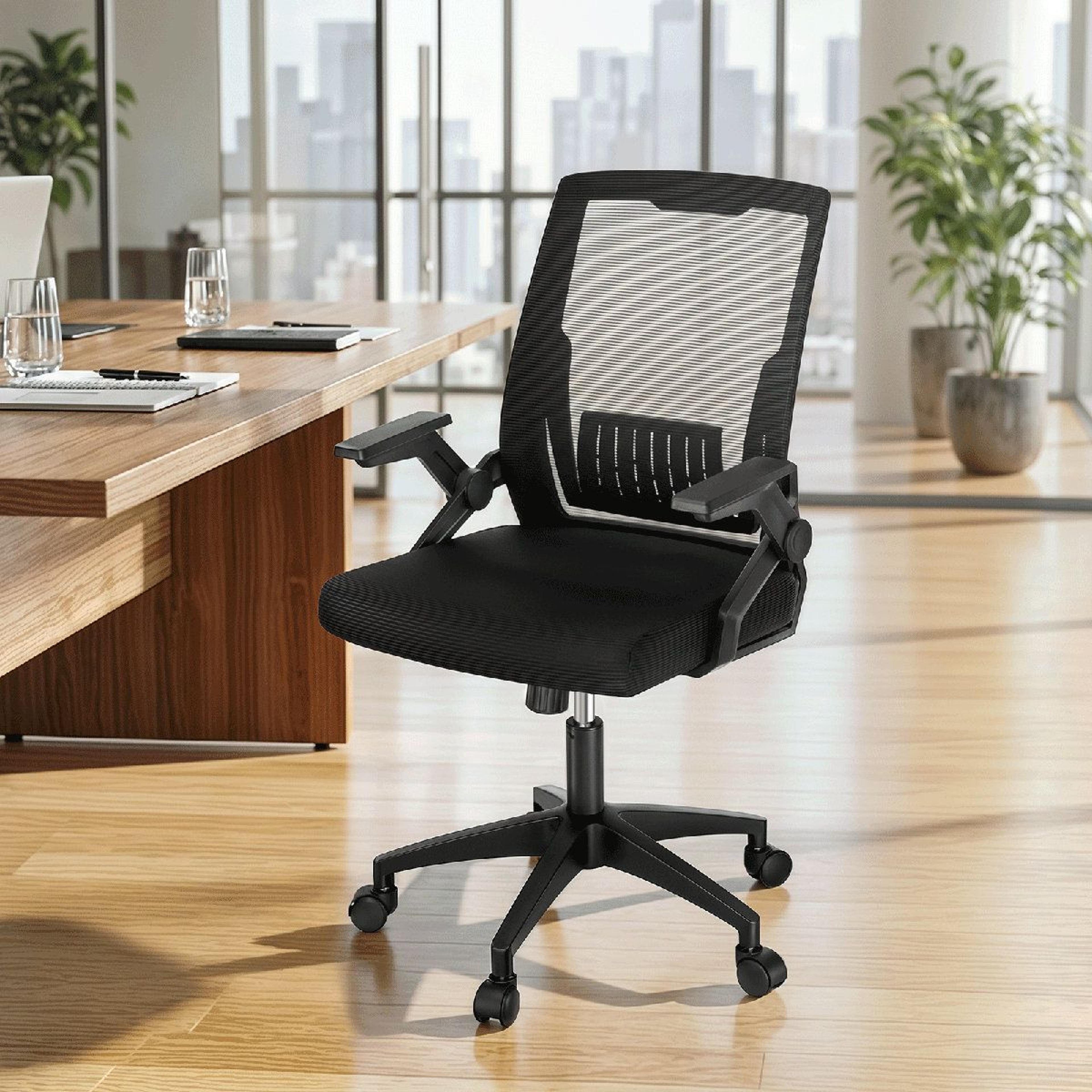 Ergonomic Mesh Office Chair With FlipUp Arms For Small Spaces 7