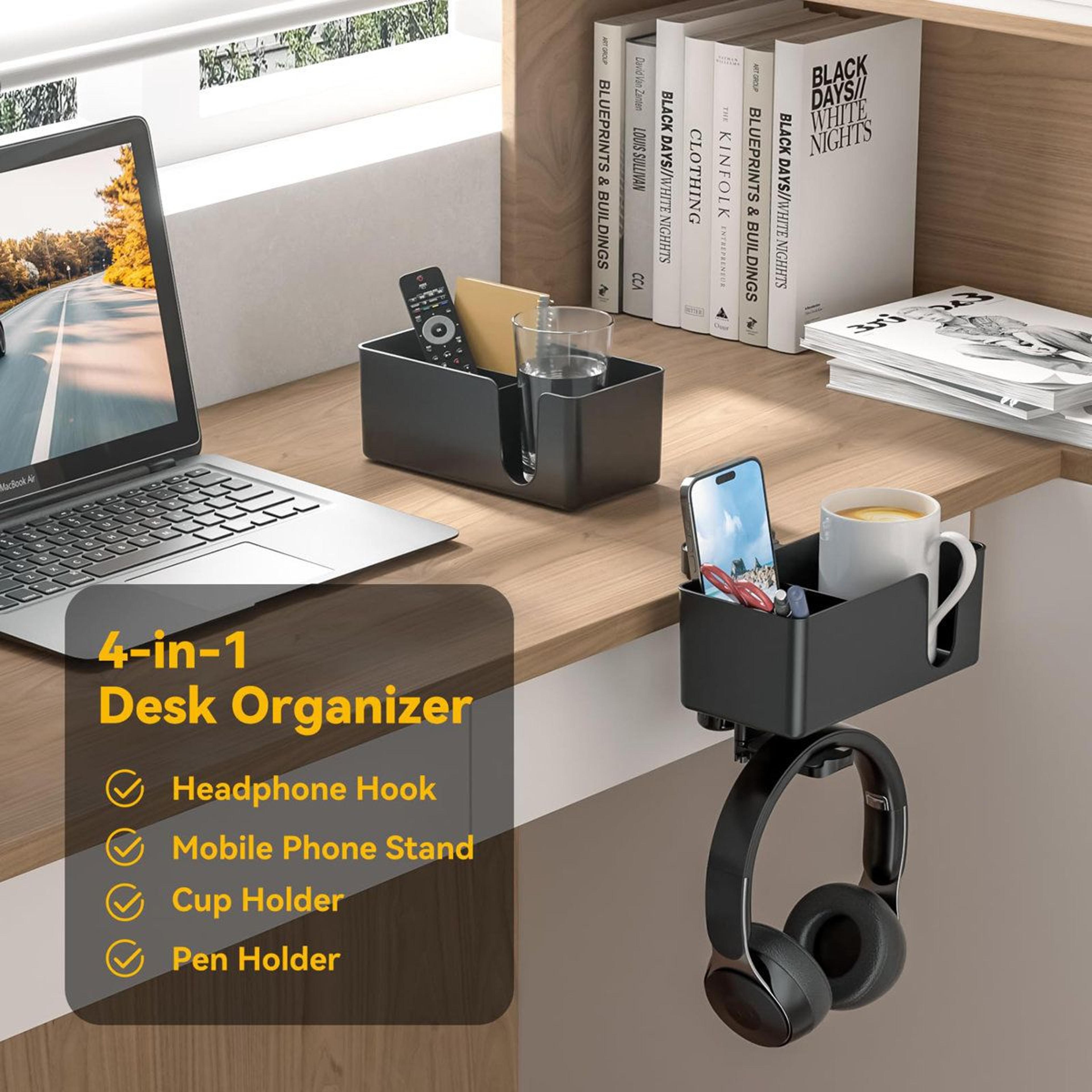 4in1 Under Desk Organizer And Cup Holder For Home Office 6