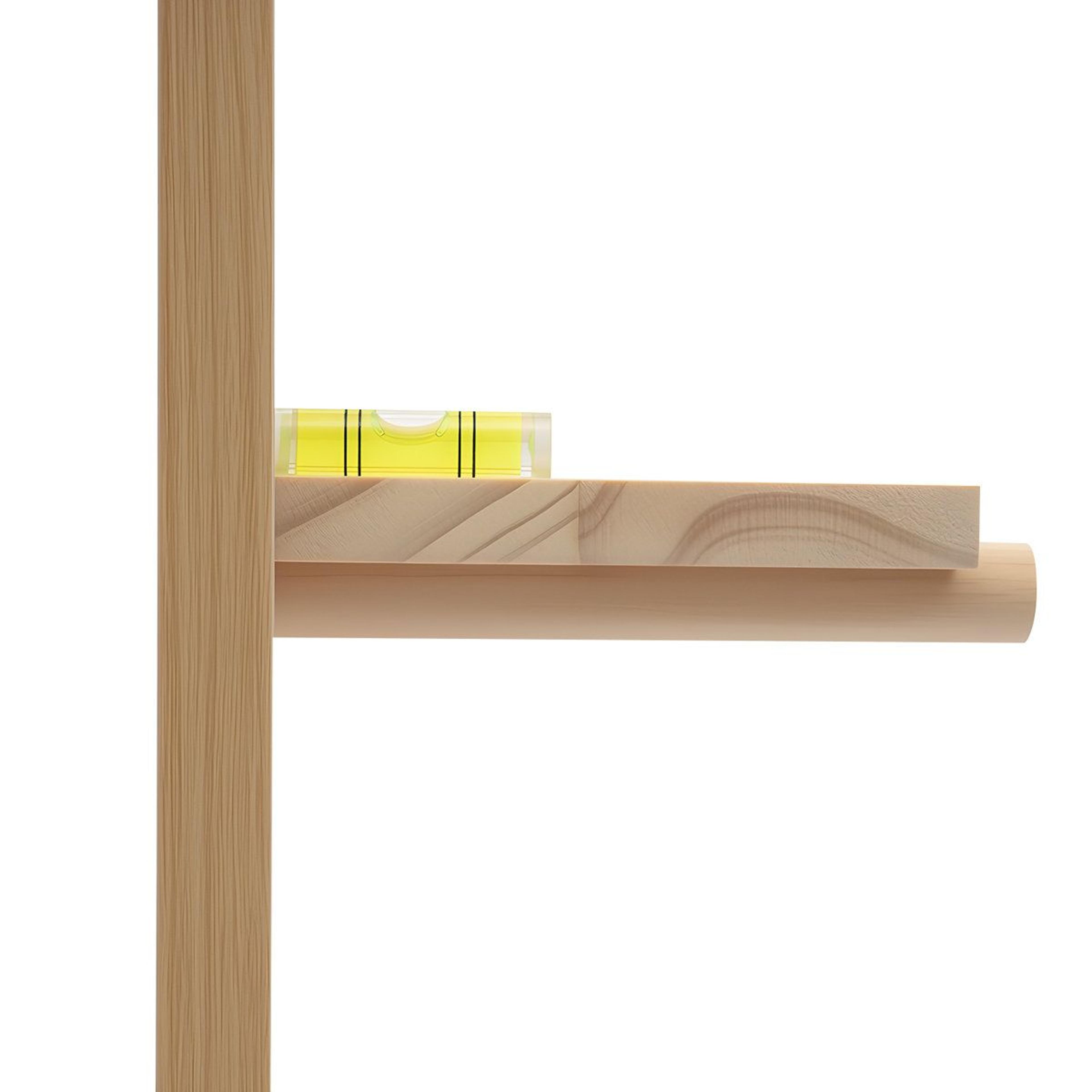 Modular Wooden Pegboard Wall Organizer And Customizable Display Shelf 8