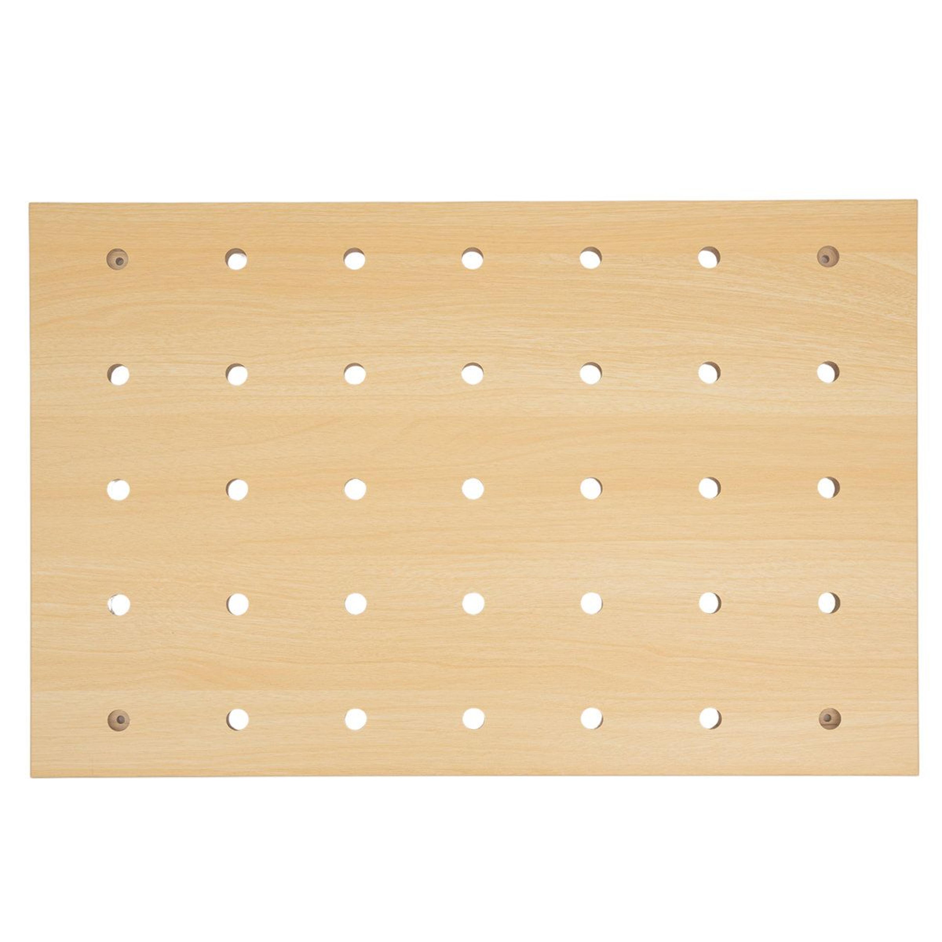 Modular Wooden Pegboard Wall Organizer And Customizable Display Shelf 9