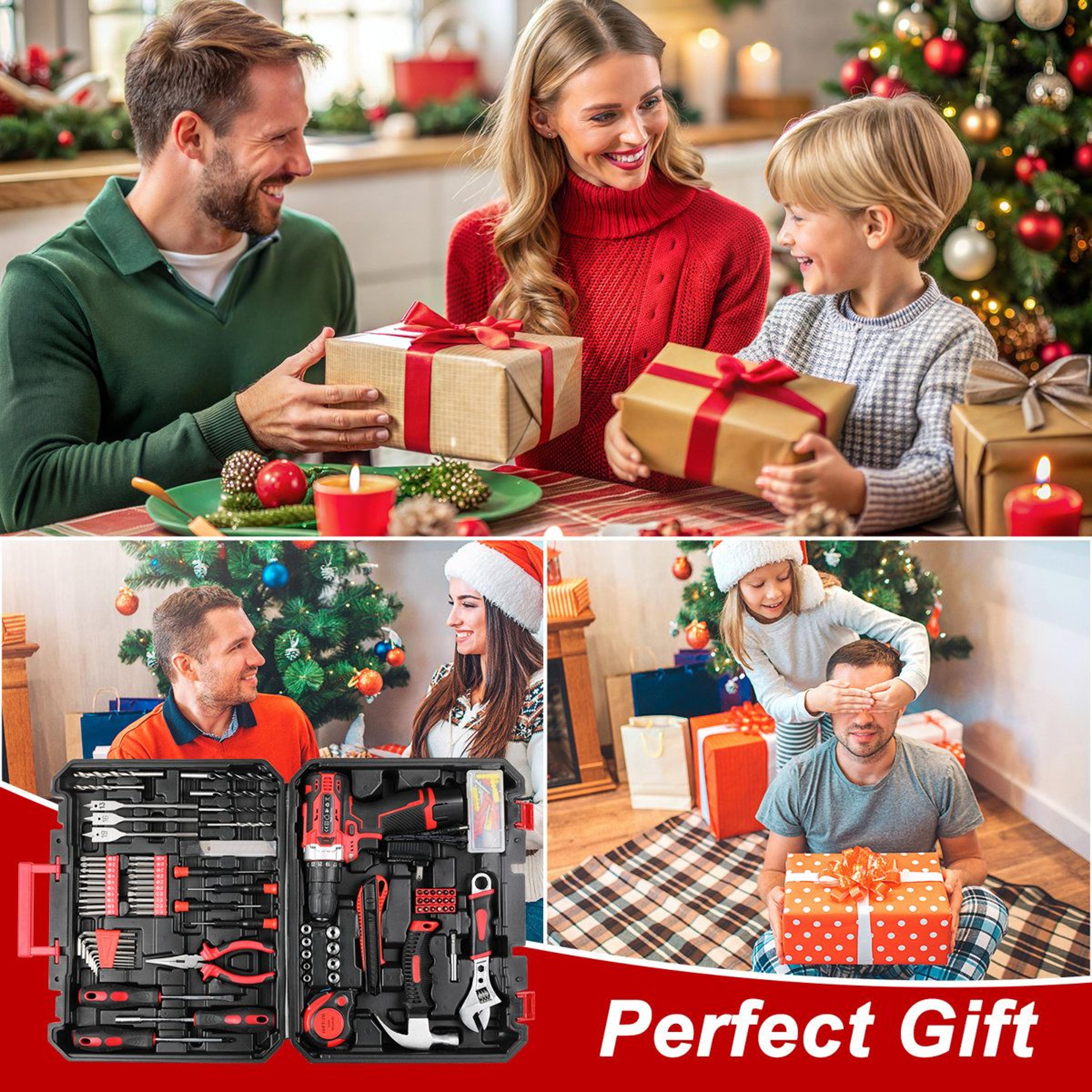 100 Piece Cordless Drill And Home Tool Kit Set With Brushless Power Drill 5