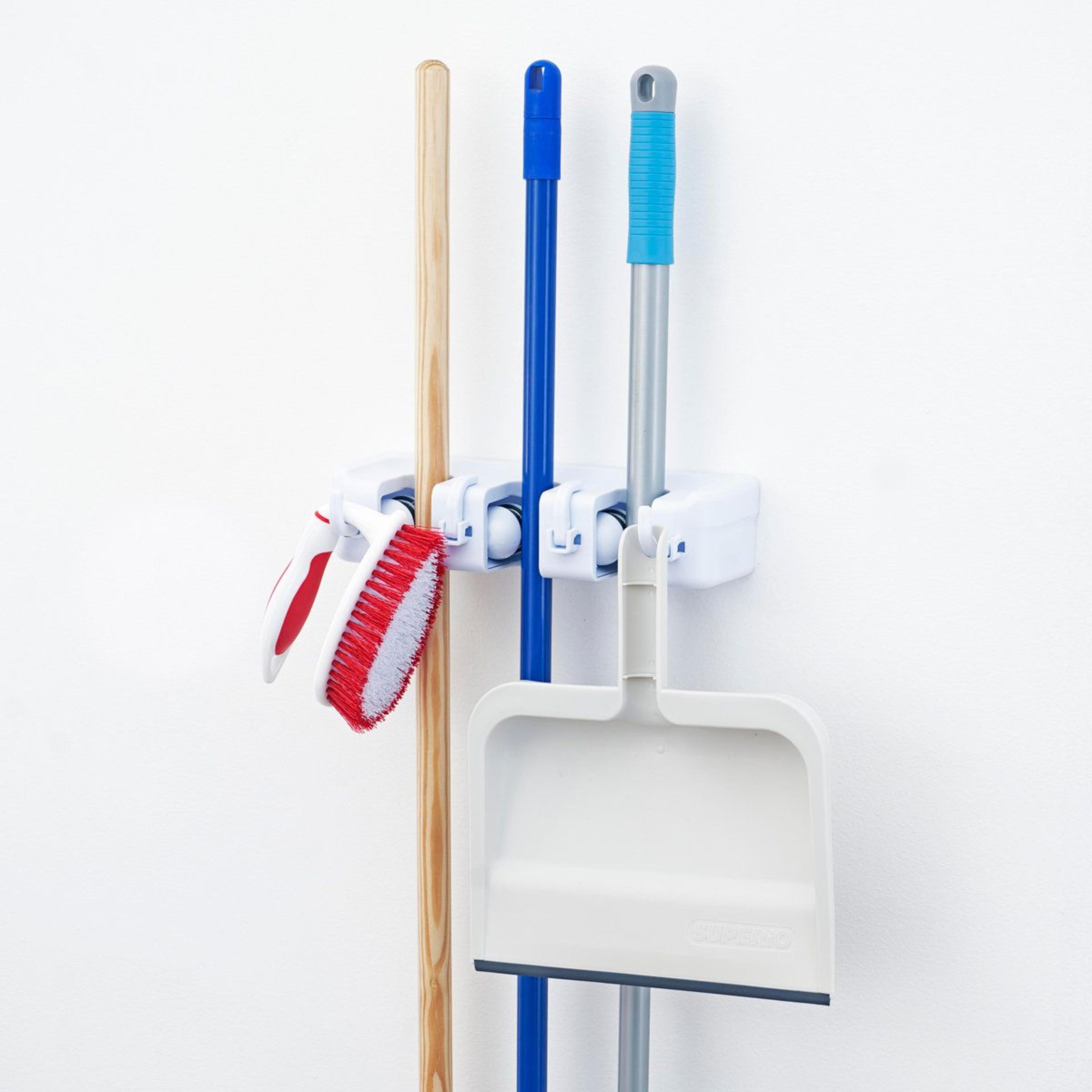 Space Saving Mop And Broom Wall Organizer Holder 1