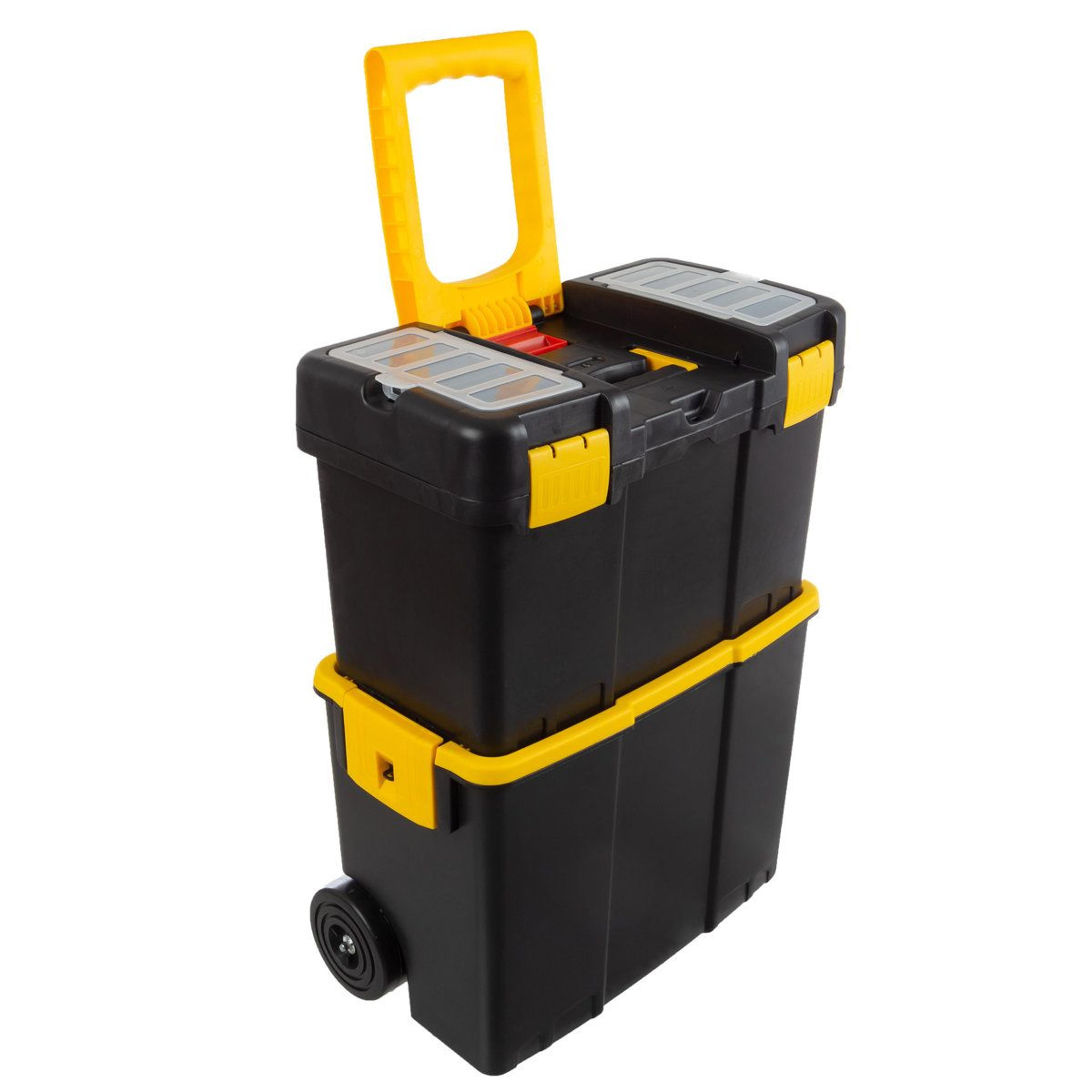 portable rolling tool chest and stackable storage organizer