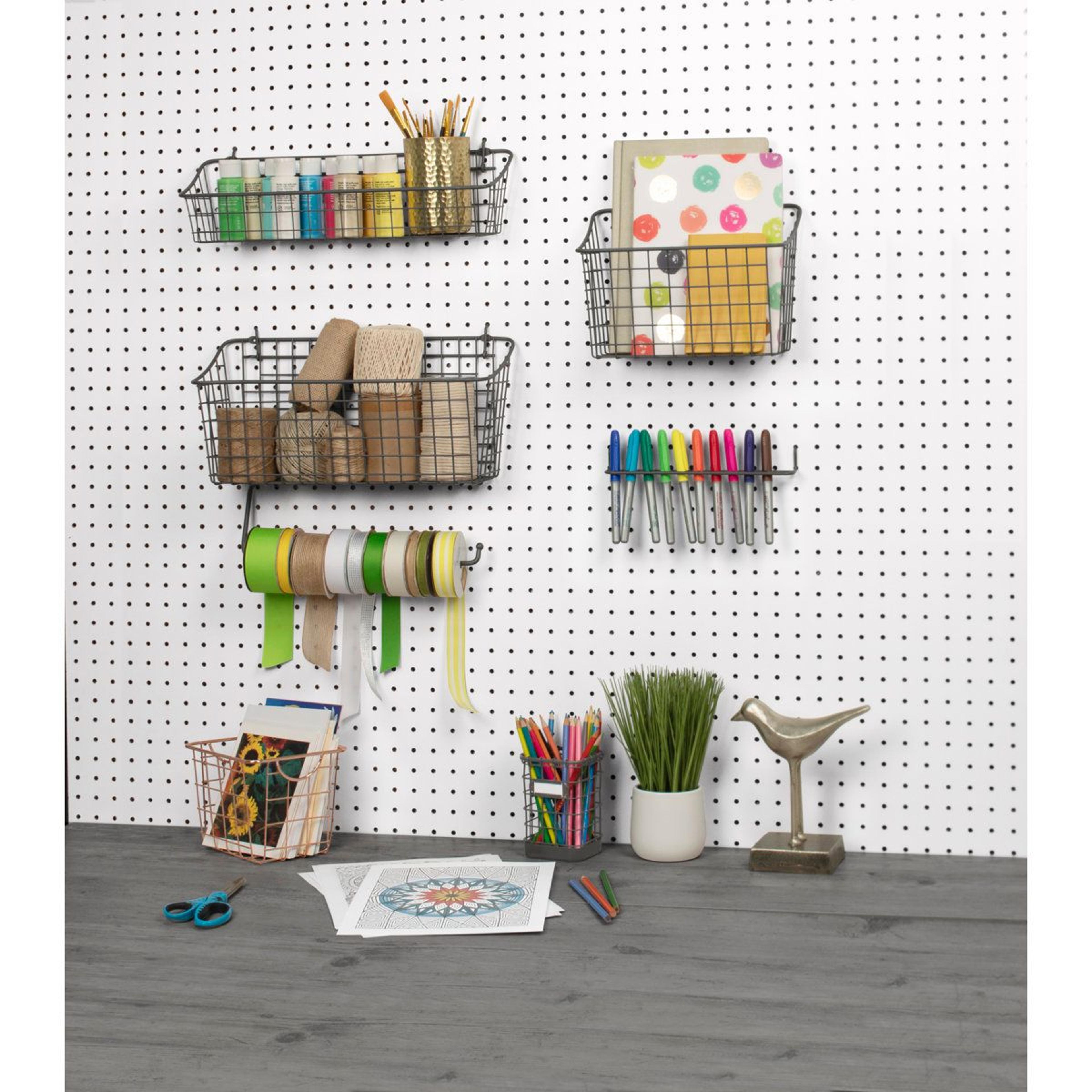 Risingsun Heavy Duty Steel Pegboard Basket And Storage Bin 9