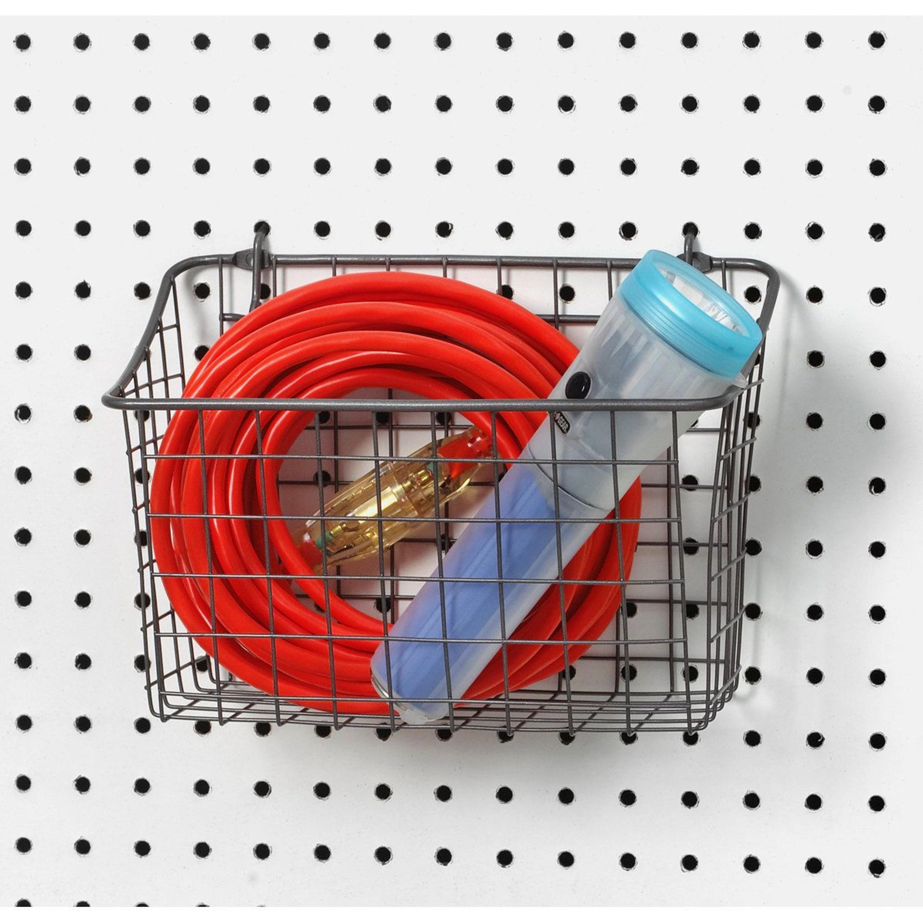 Heavy Duty Wire Pegboard Storage Basket Wall Mount Organizer 3