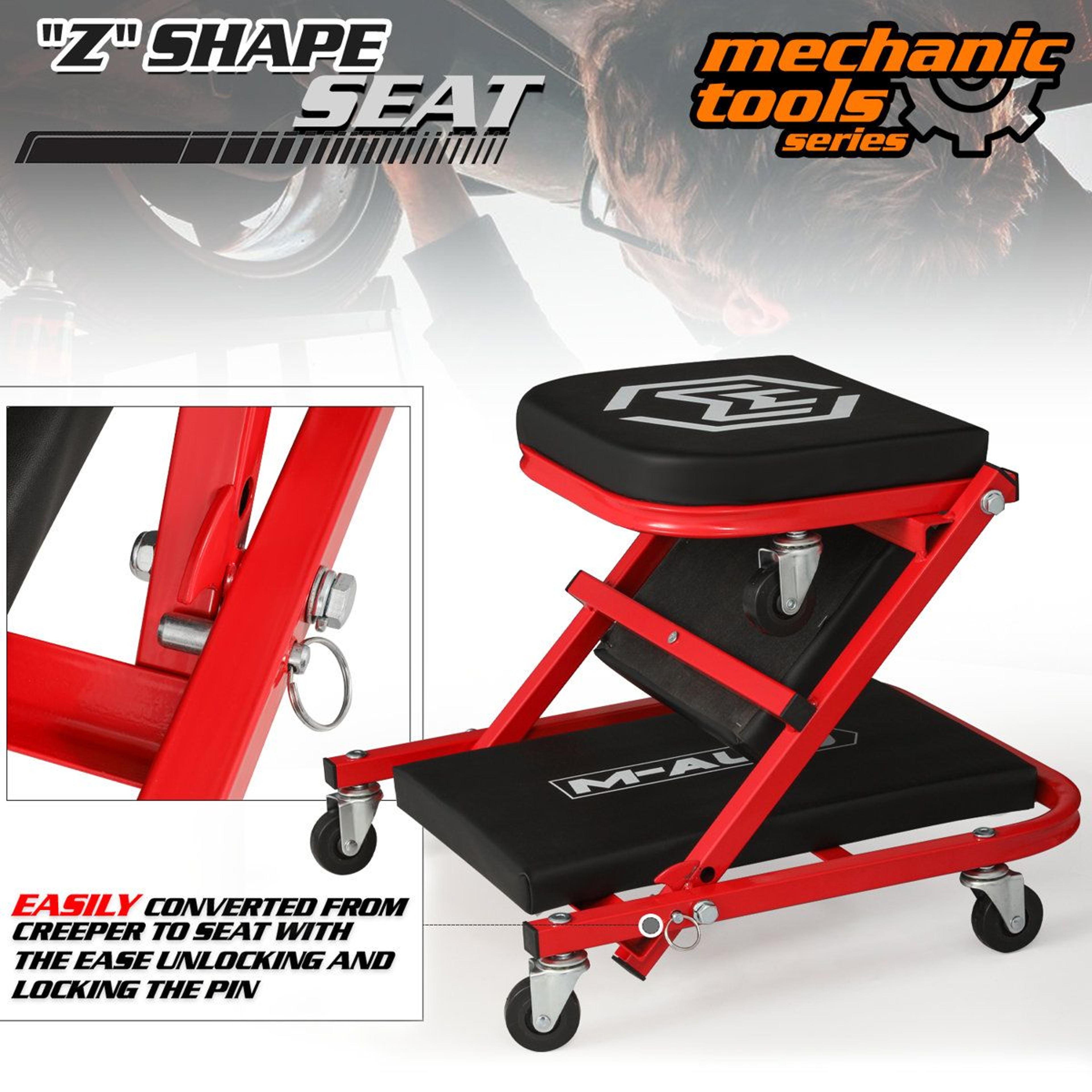 36 Inch 2 In 1 Folding Rolling Car Creeper Seat 4