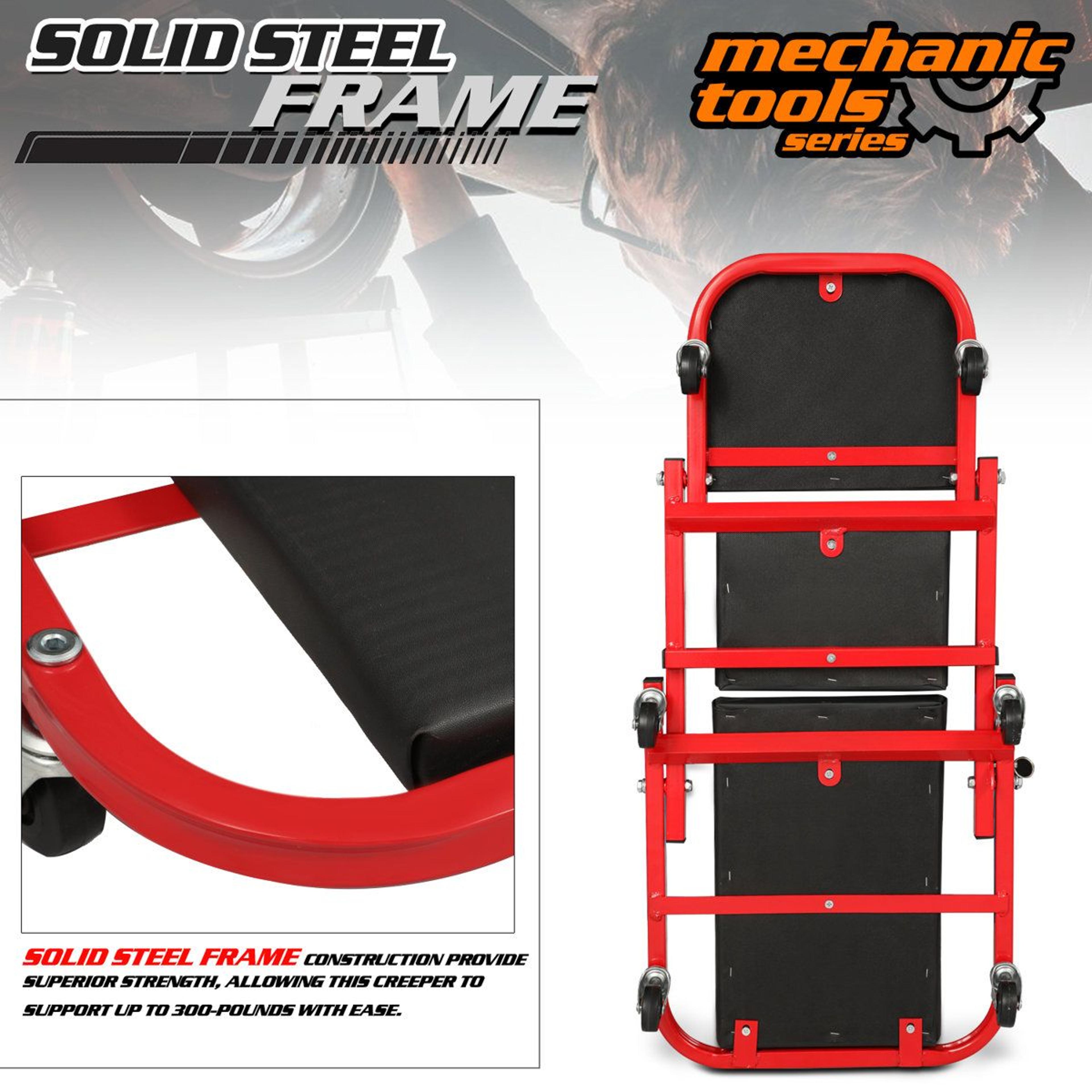 36 Inch 2 In 1 Folding Rolling Car Creeper Seat 3