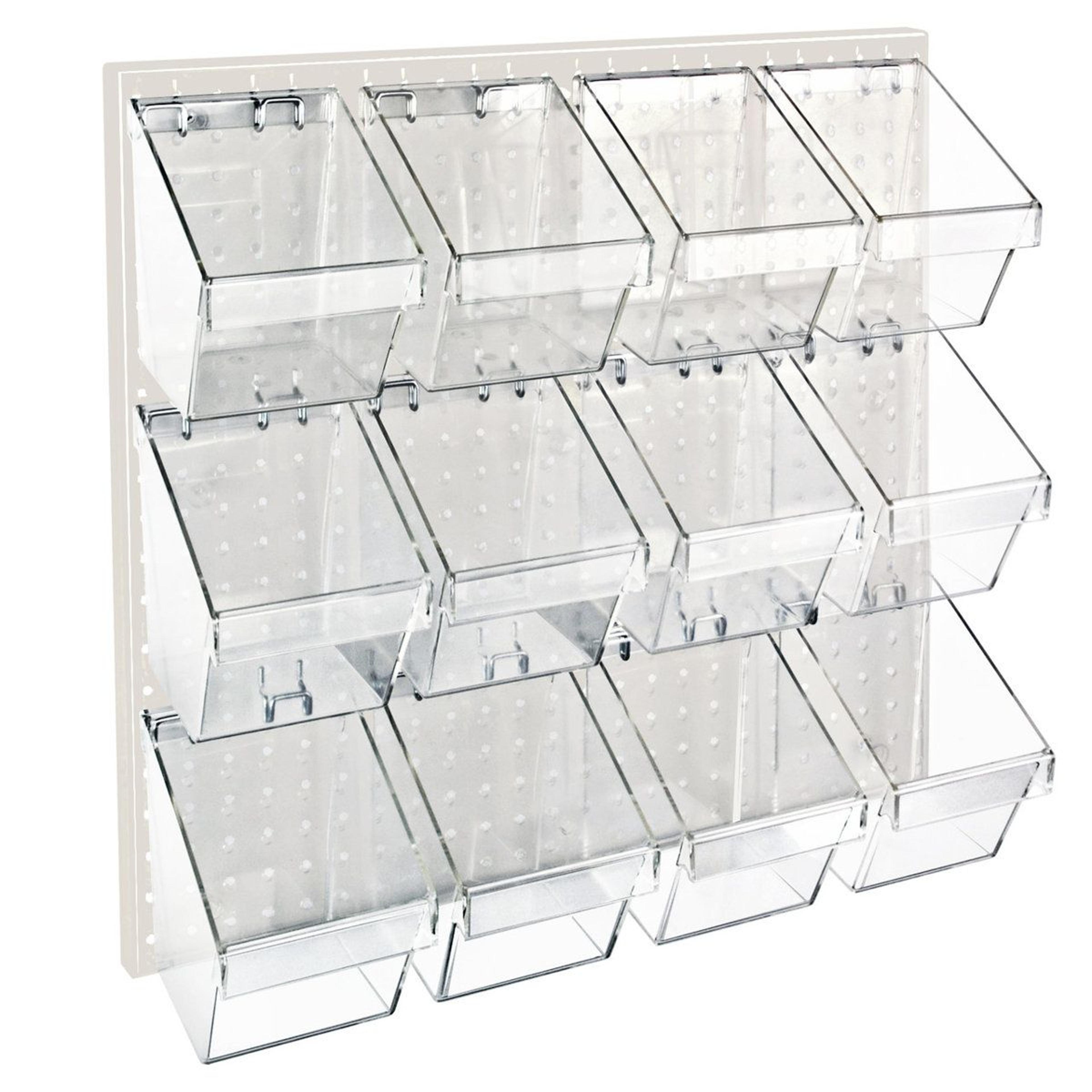 12 small bucket peg wall accessory organizer set 24w x 24h pegboard panel