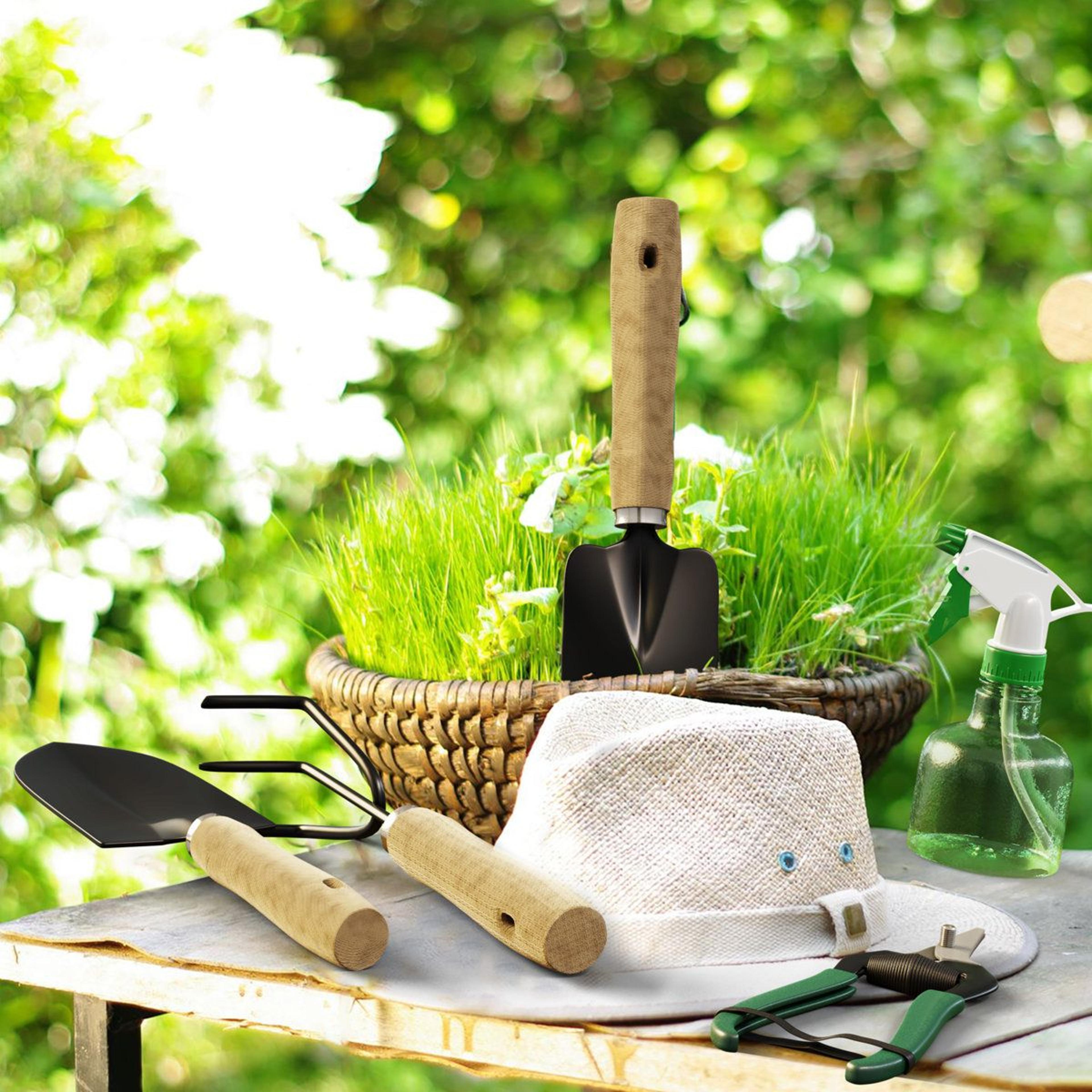 Pure Garden Eight Piece Hand Tool Kit With Canvas Storage Tote 2