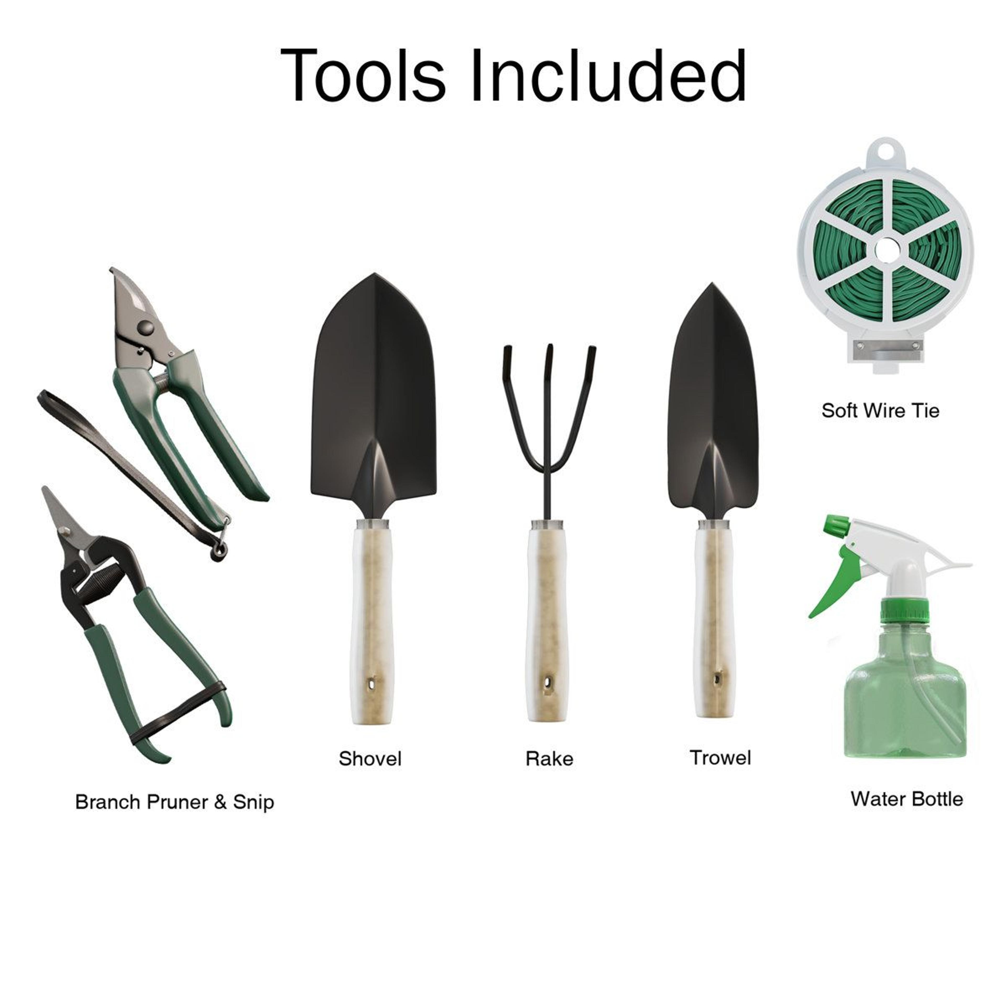 Pure Garden Eight Piece Hand Tool Kit With Canvas Storage Tote 5