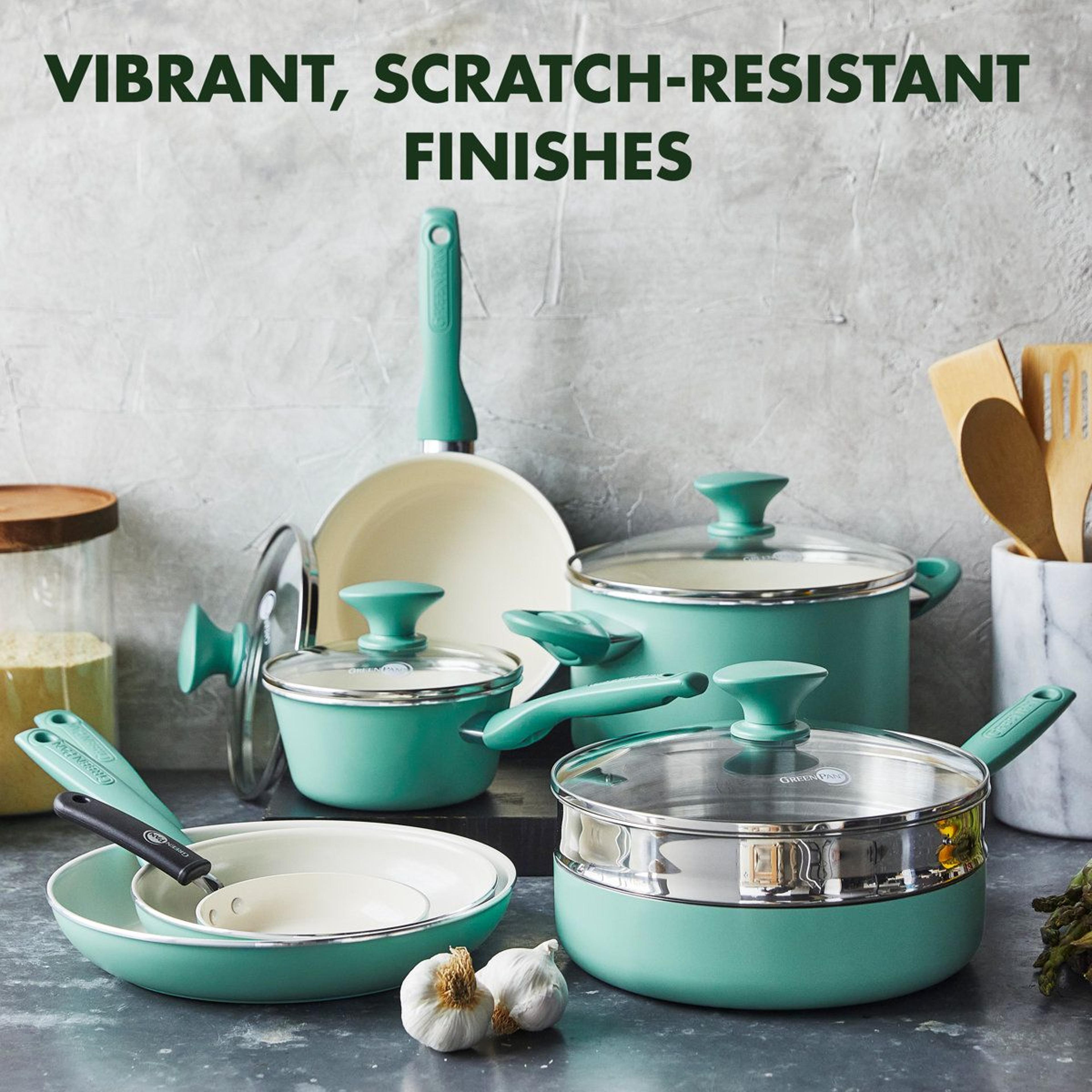 16 Piece Ceramic Nonstick Cookware Set PFAS Free Pots And Pans 14