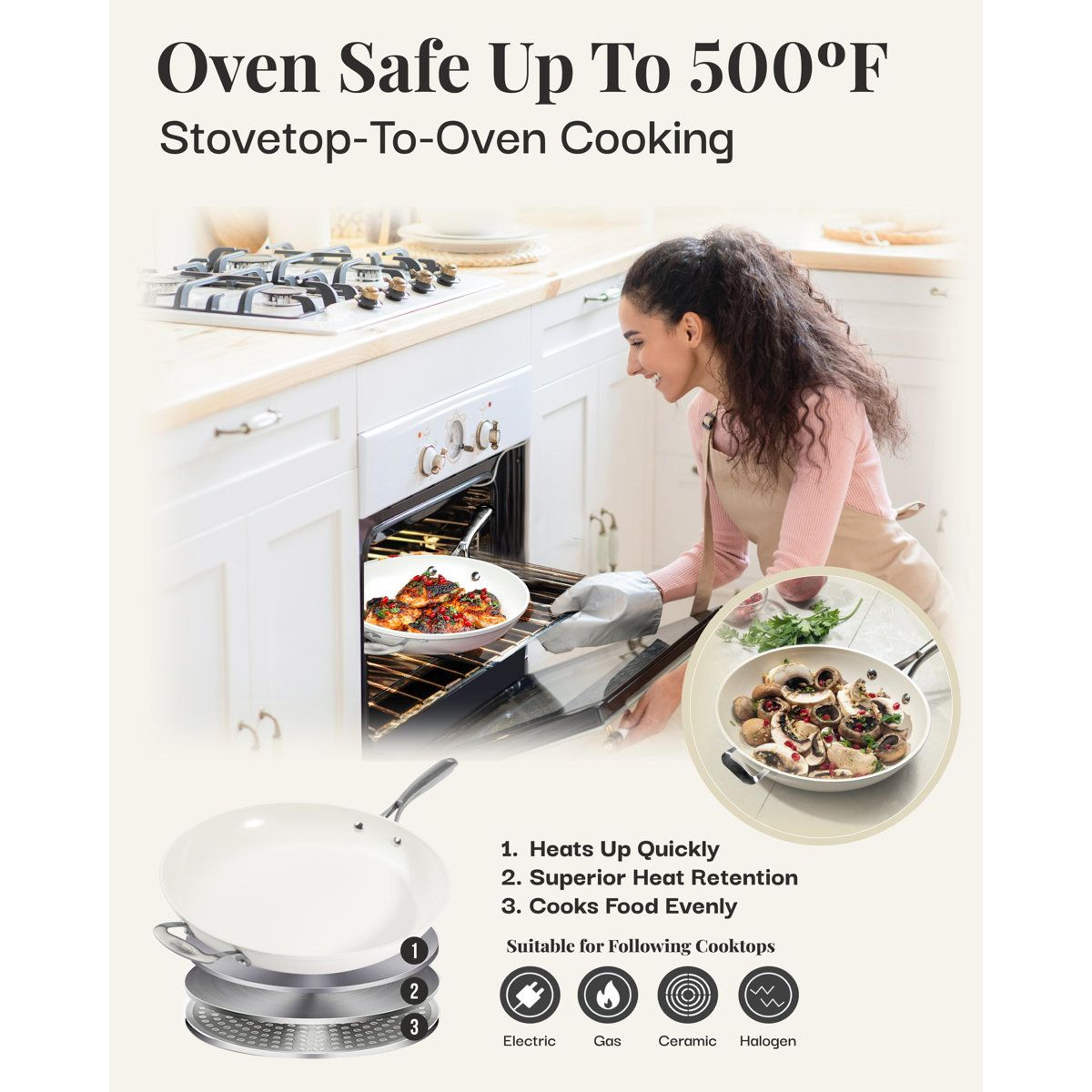 14 Inch Ceramic Nonstick Family Frying Pan With Helper Handle 4