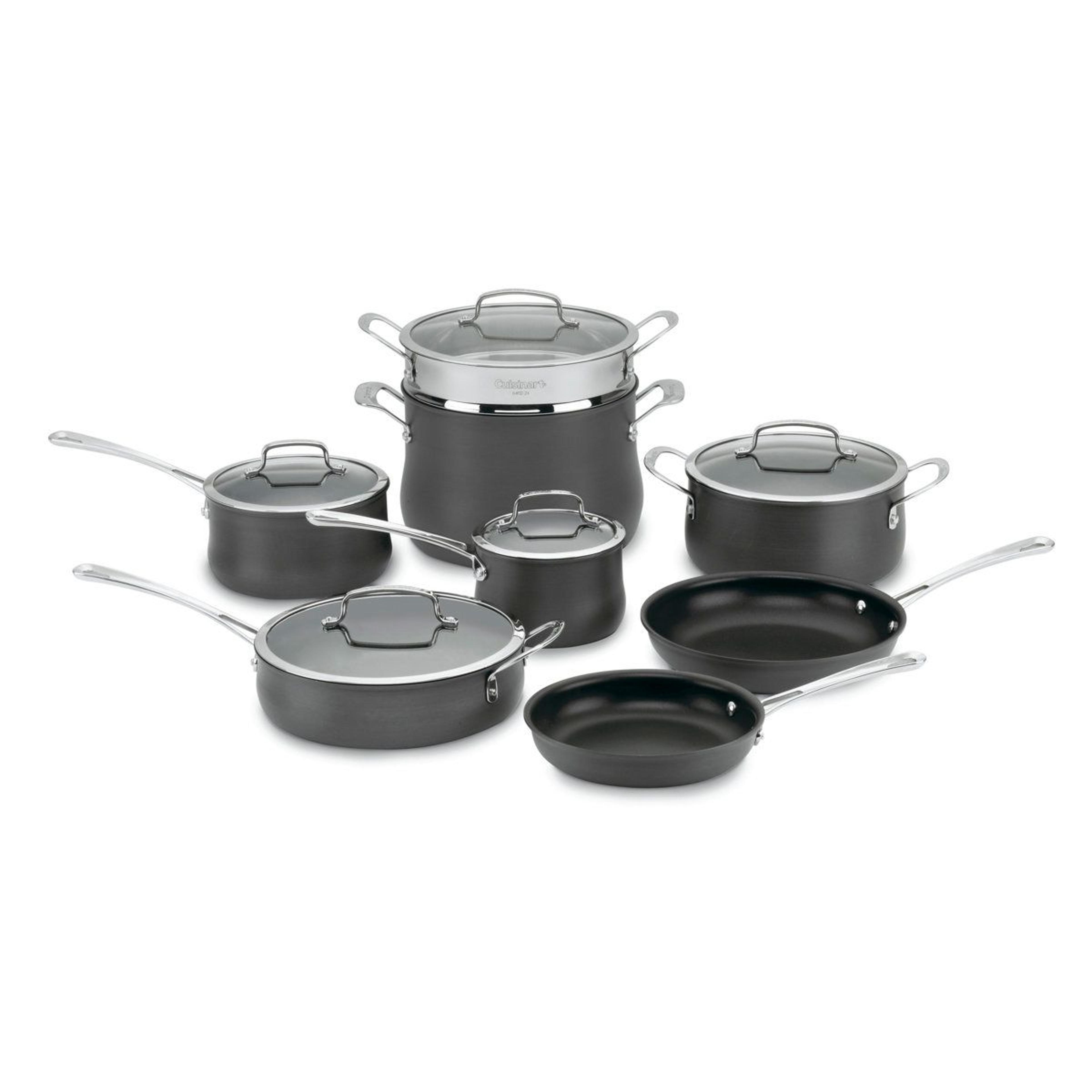 13 piece hard anodized nonstick cookware set with stay cool handles