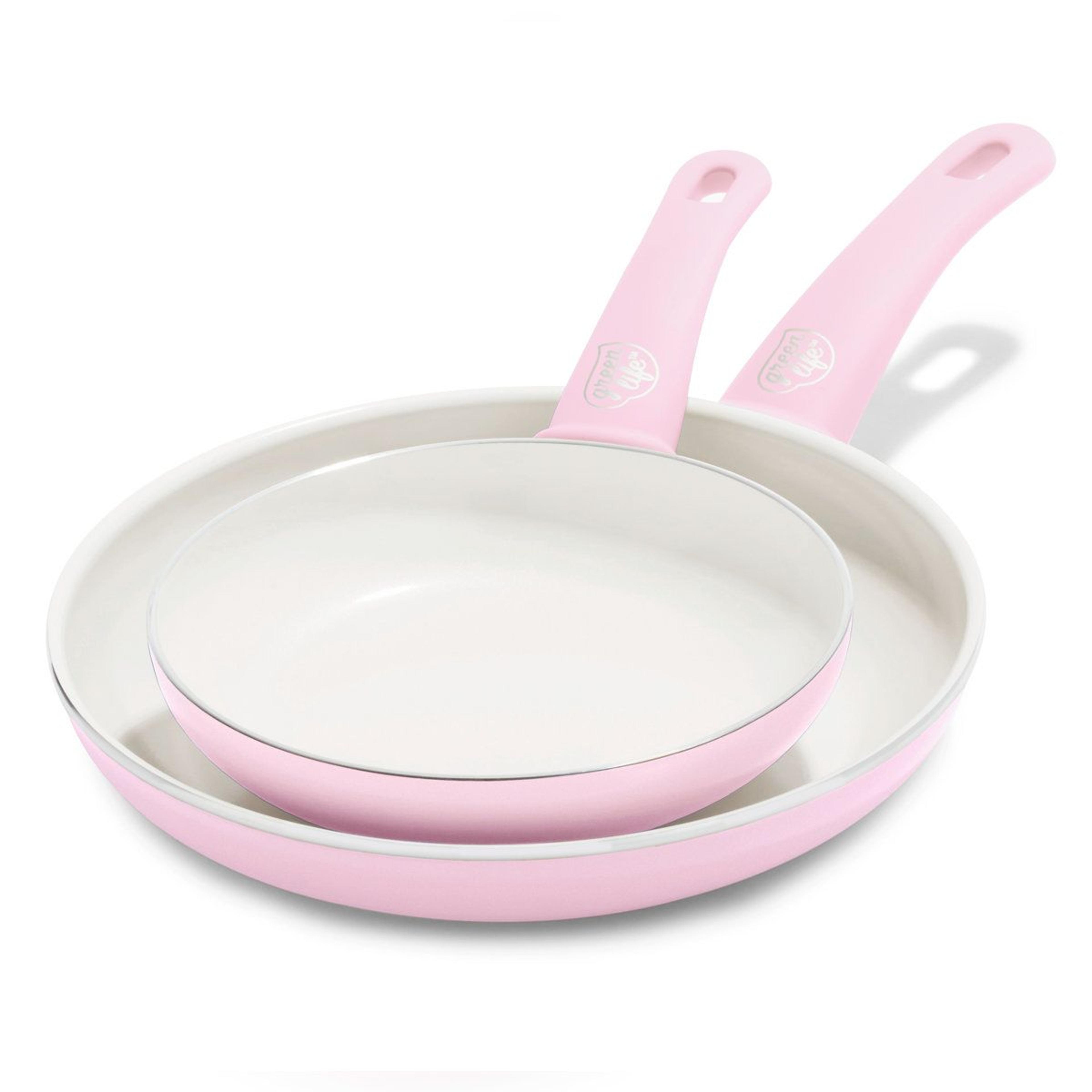 ceramic nonstick frying pan set 7 and 10 inch soft grip skillets