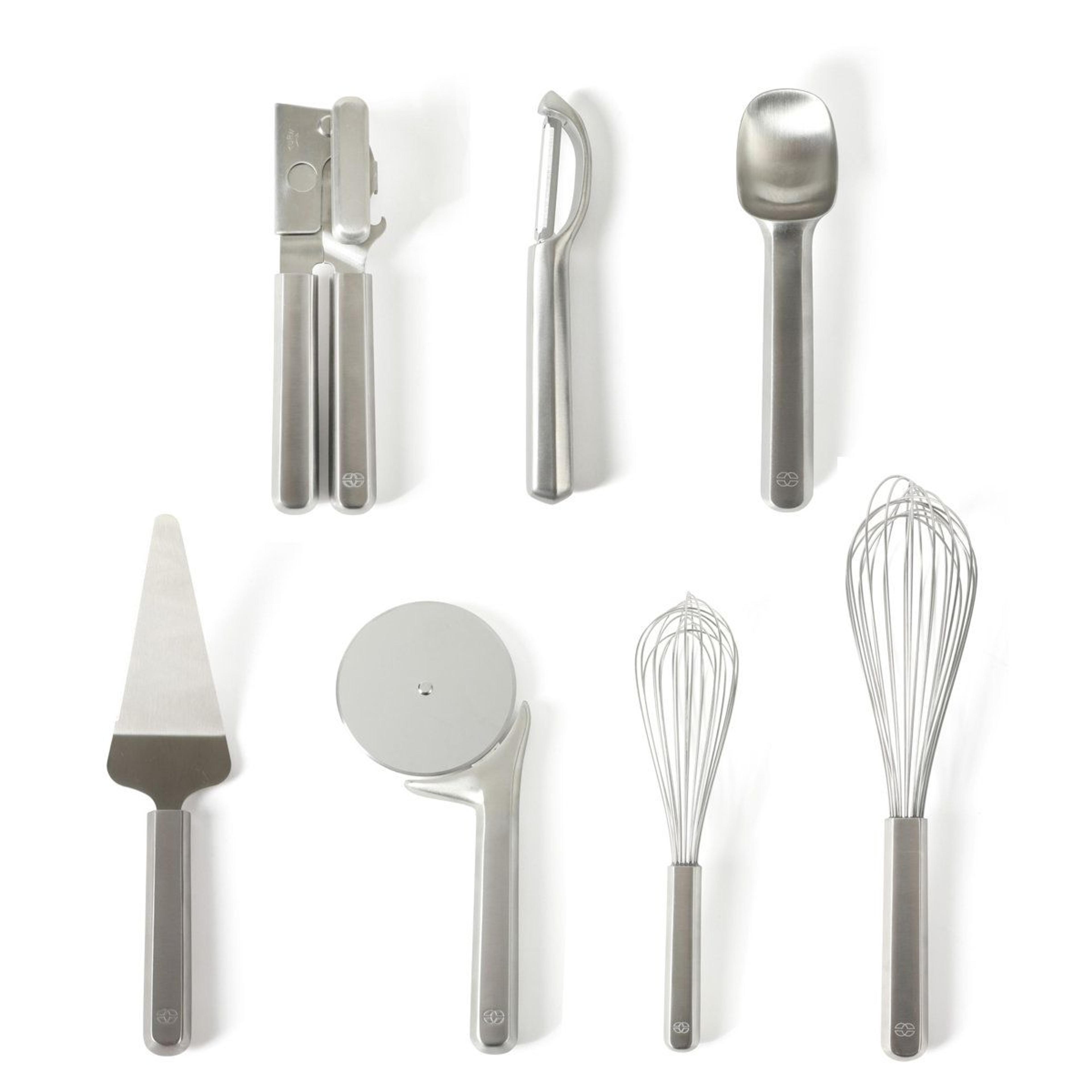 7 piece stainless steel kitchen gadget set with essential cooking tools