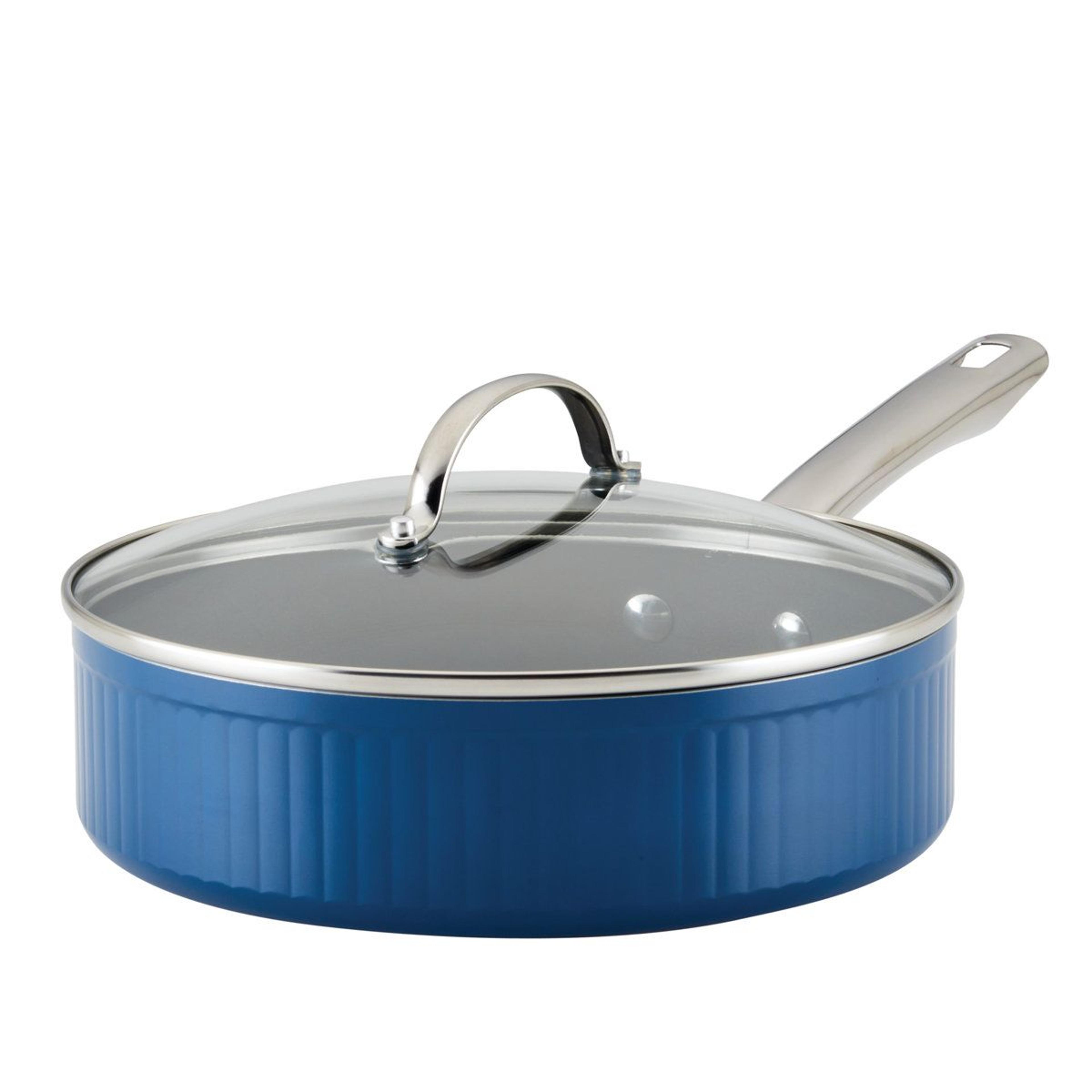 3 quart nonstick saute pan with glass lid for even heating and easy cleanup