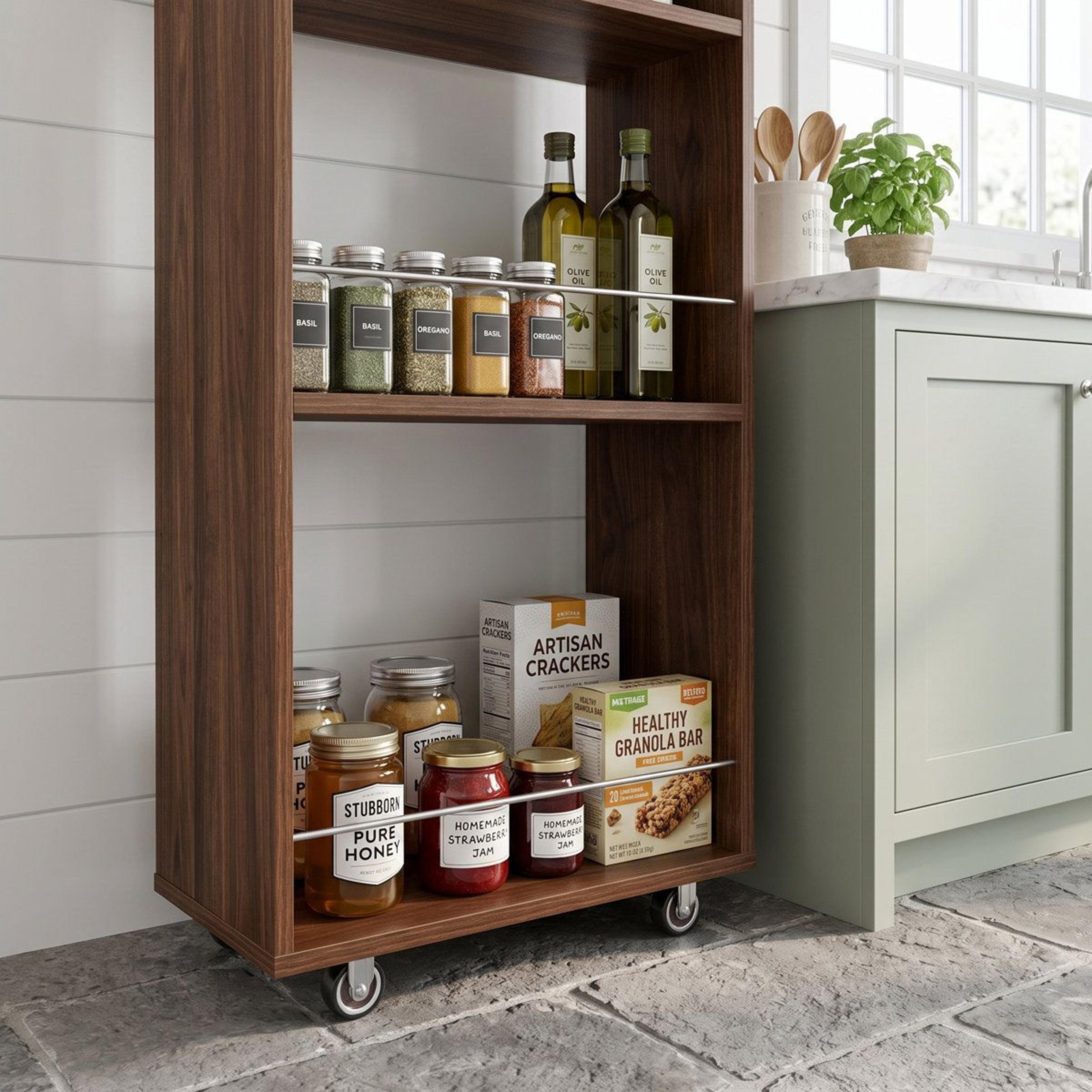 7 Tier Slim Rolling Spice Rack Organizer Narrow Kitchen Pantry Storage Cart 5