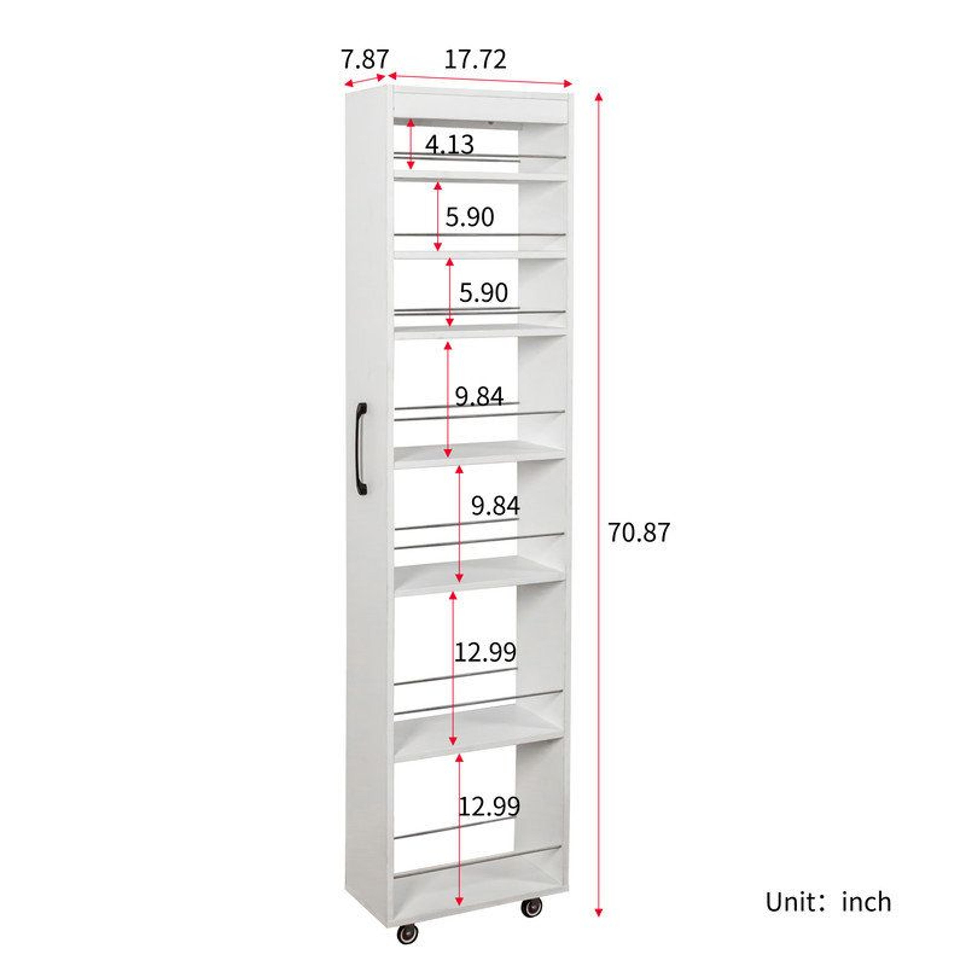 7 Tier Slim Rolling Spice Rack Organizer Narrow Kitchen Pantry Storage Cart 10