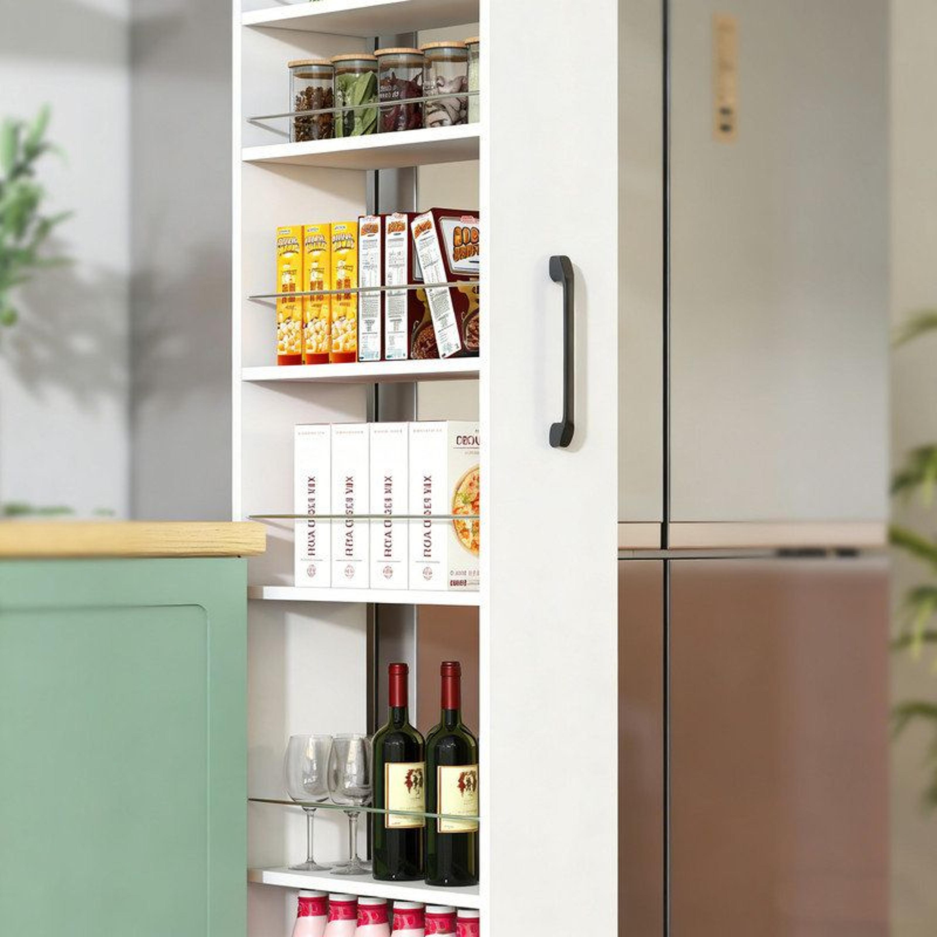 7 Tier Slim Rolling Spice Rack Organizer Narrow Kitchen Pantry Storage Cart 14