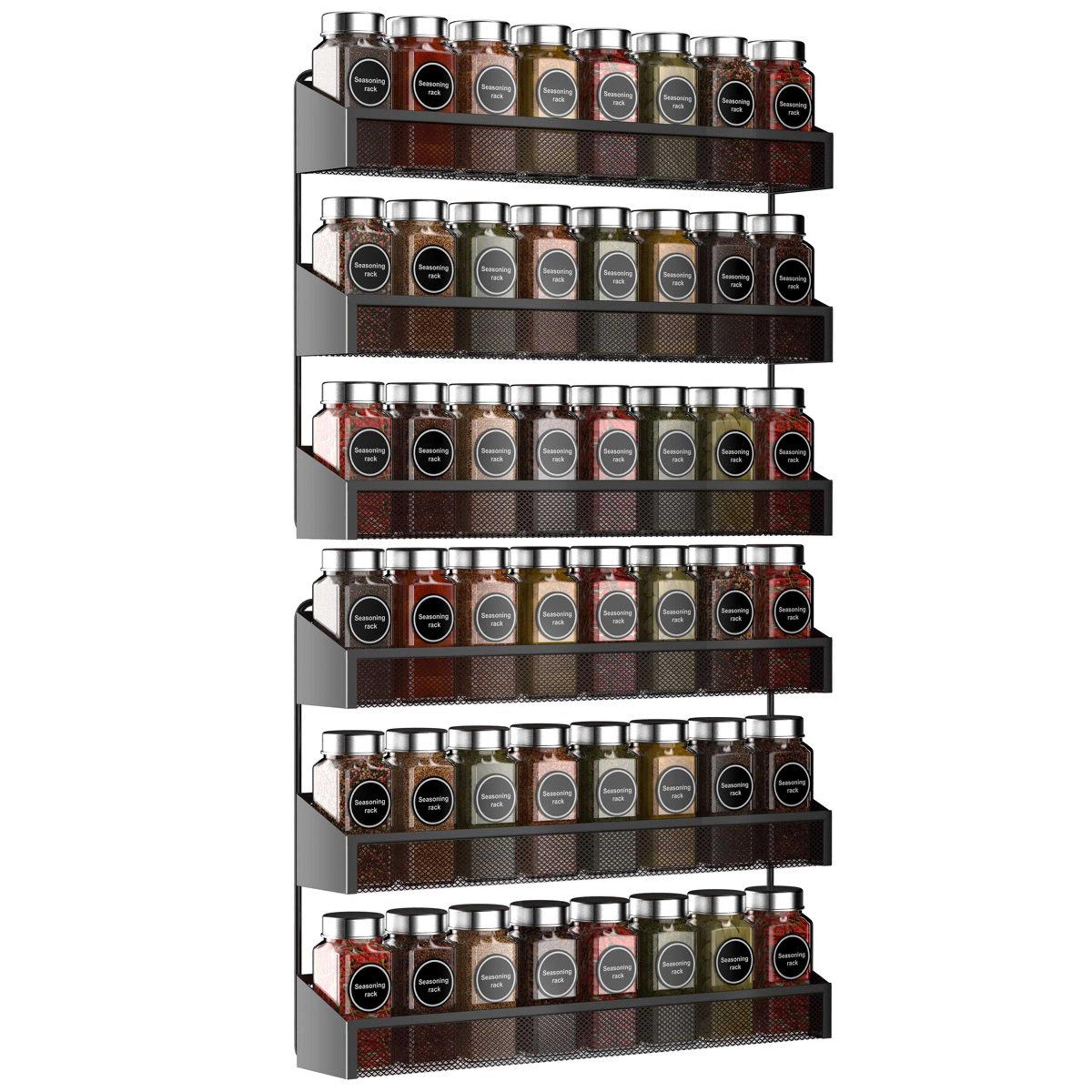 2 pack wall mounted spice rack metal countertop kitchen organizer